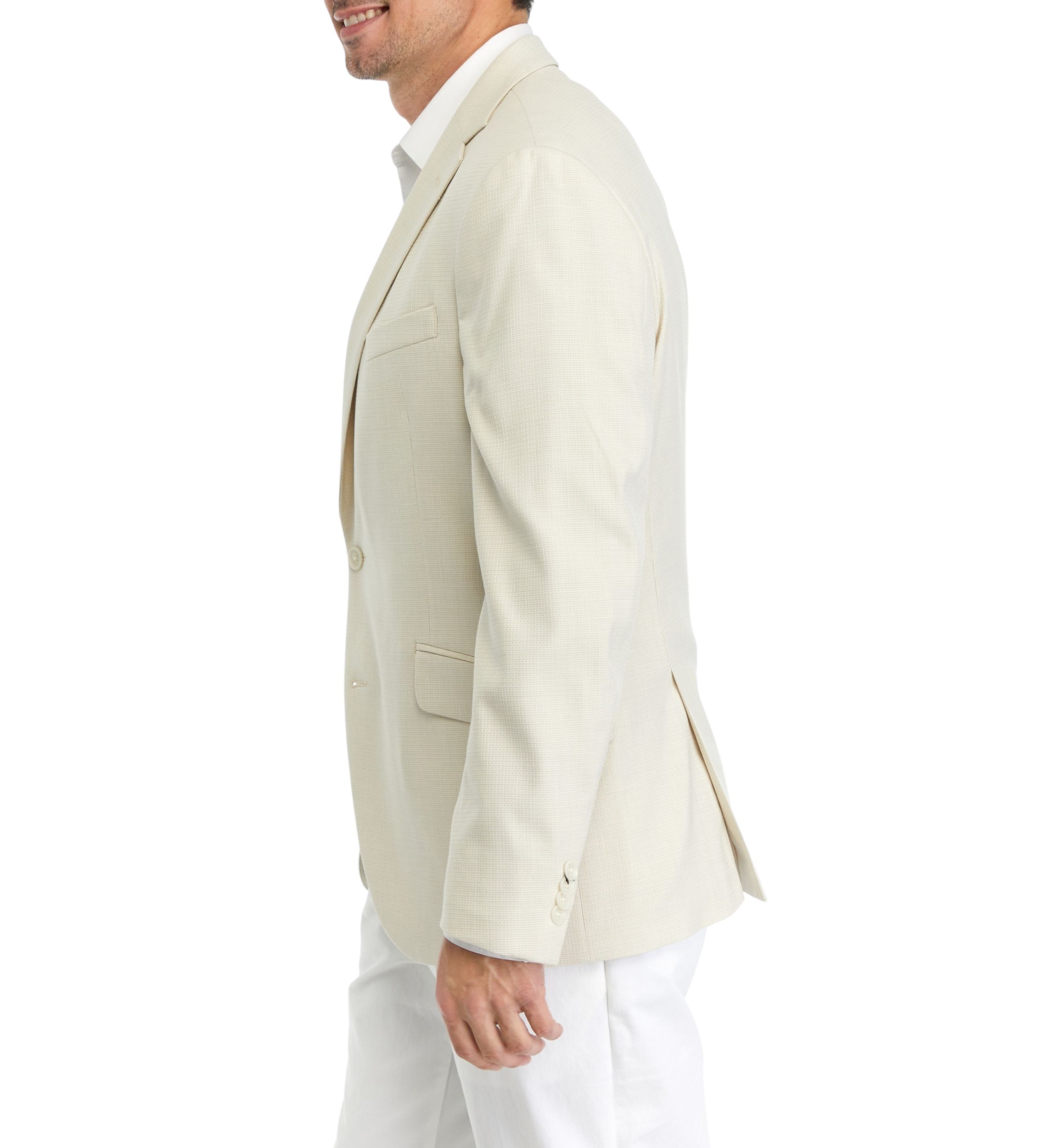 Mens Mini Check Slim Techni-Cole Sport Coat