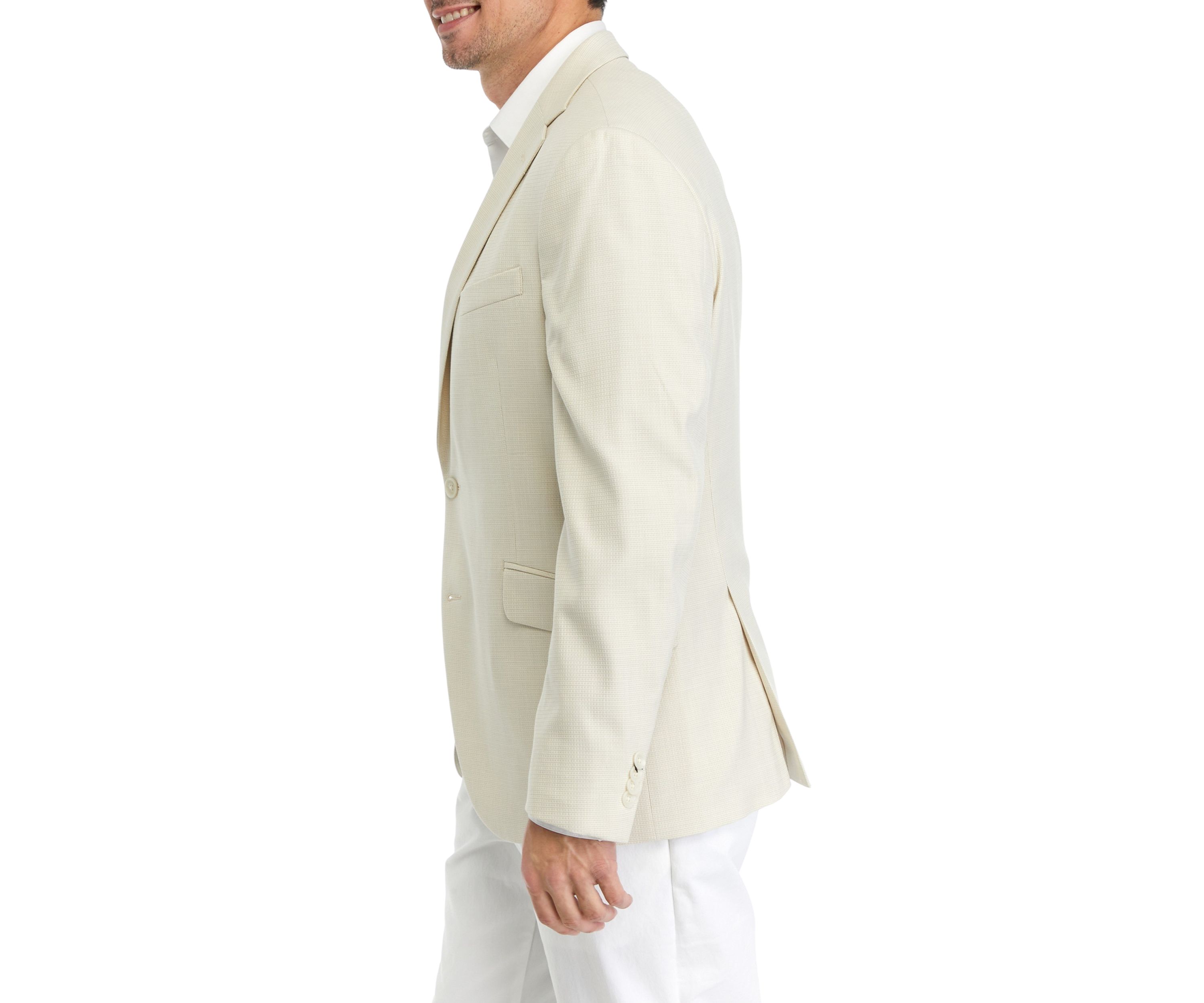 Mens Mini Check Slim Techni-Cole Sport Coat