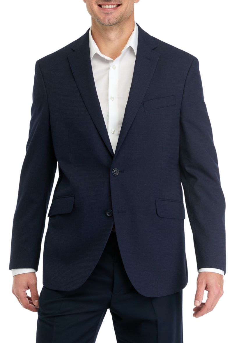 Mens Mini Check Slim Techni-Cole Sport Coat