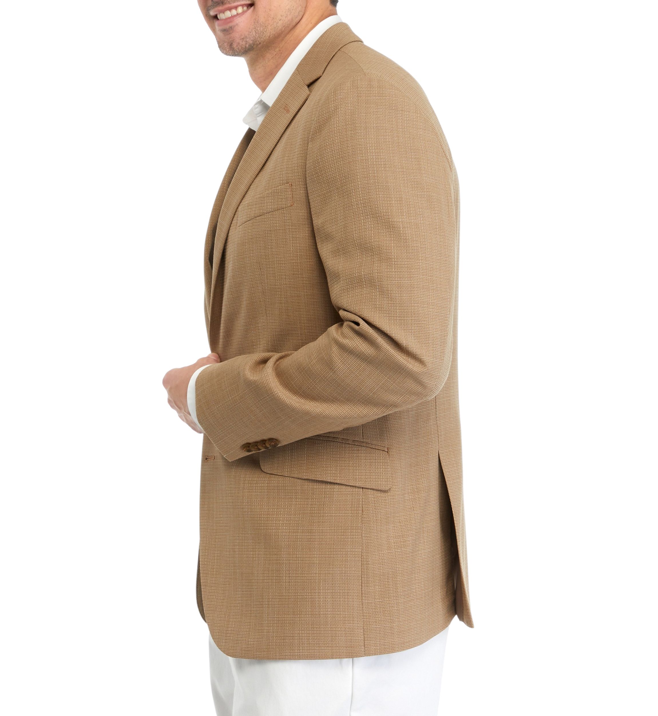 Mens Mini Check Slim Techni-Cole Sport Coat