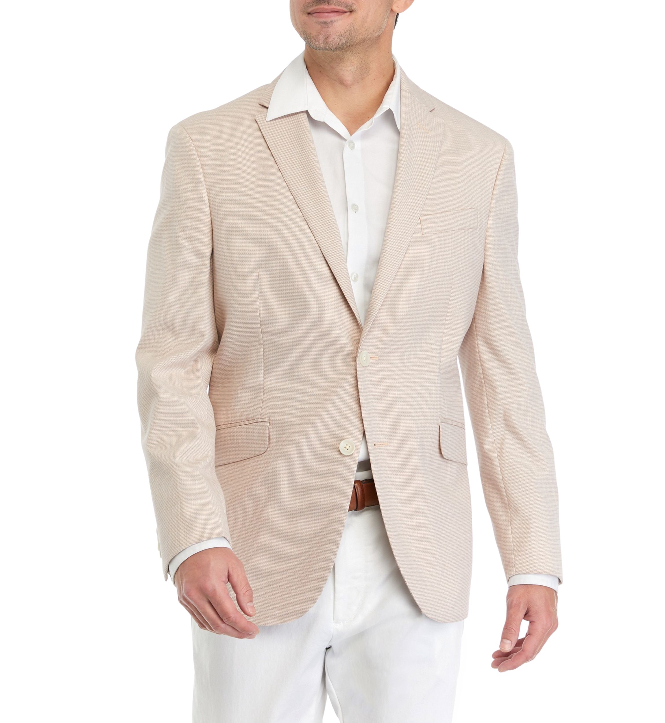 Mens Mini Check Slim Techni-Cole Sport Coat