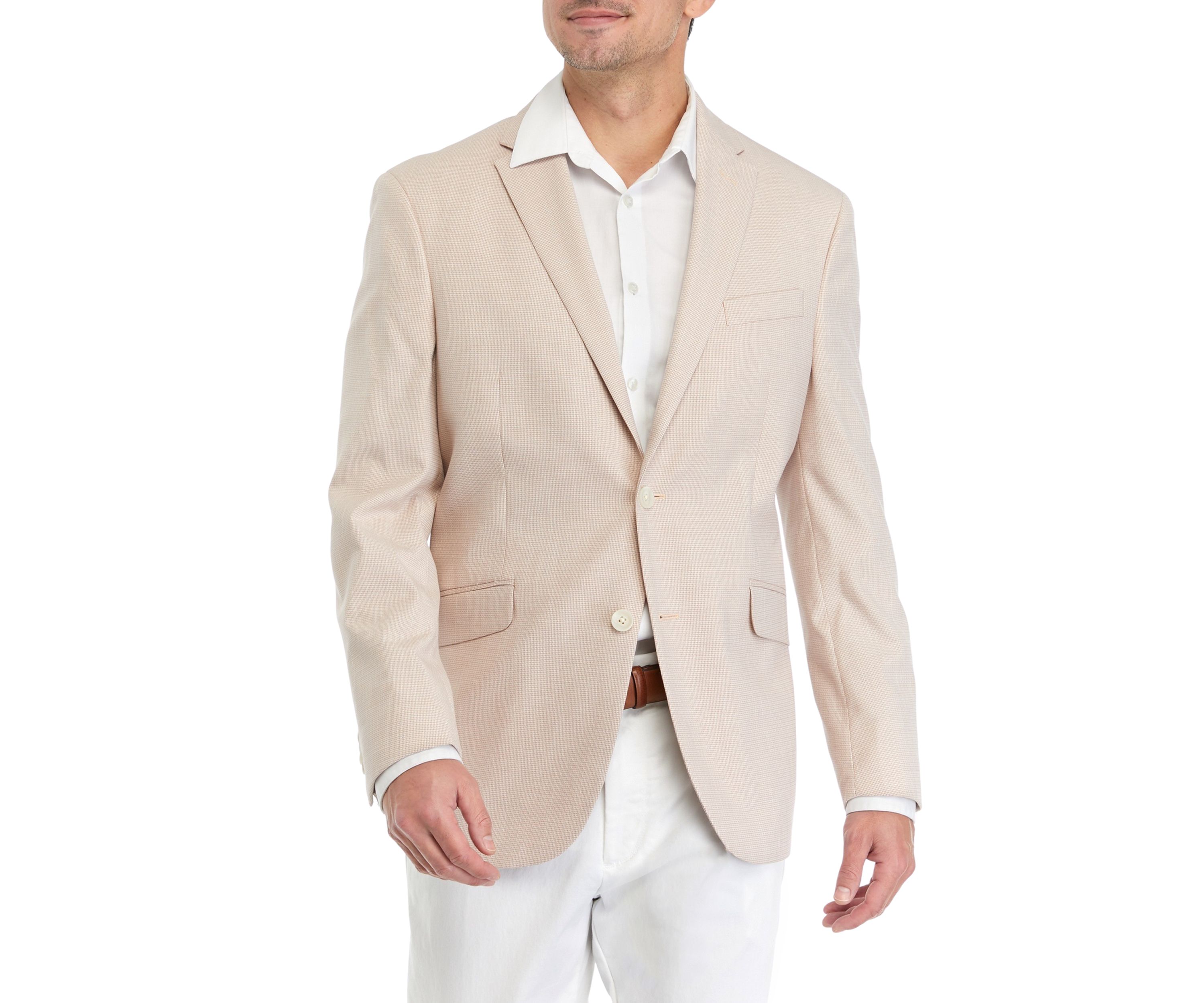 Mens Mini Check Slim Techni-Cole Sport Coat