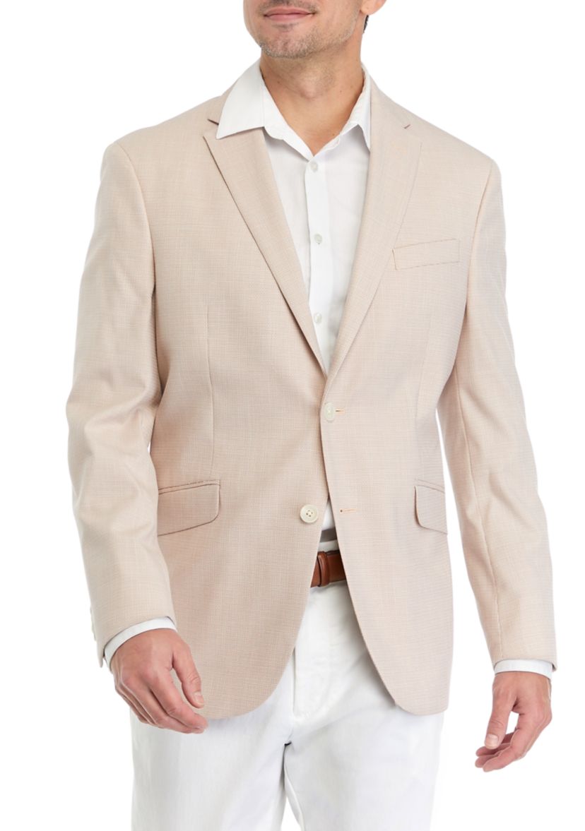 Mens Mini Check Slim Techni-Cole Sport Coat