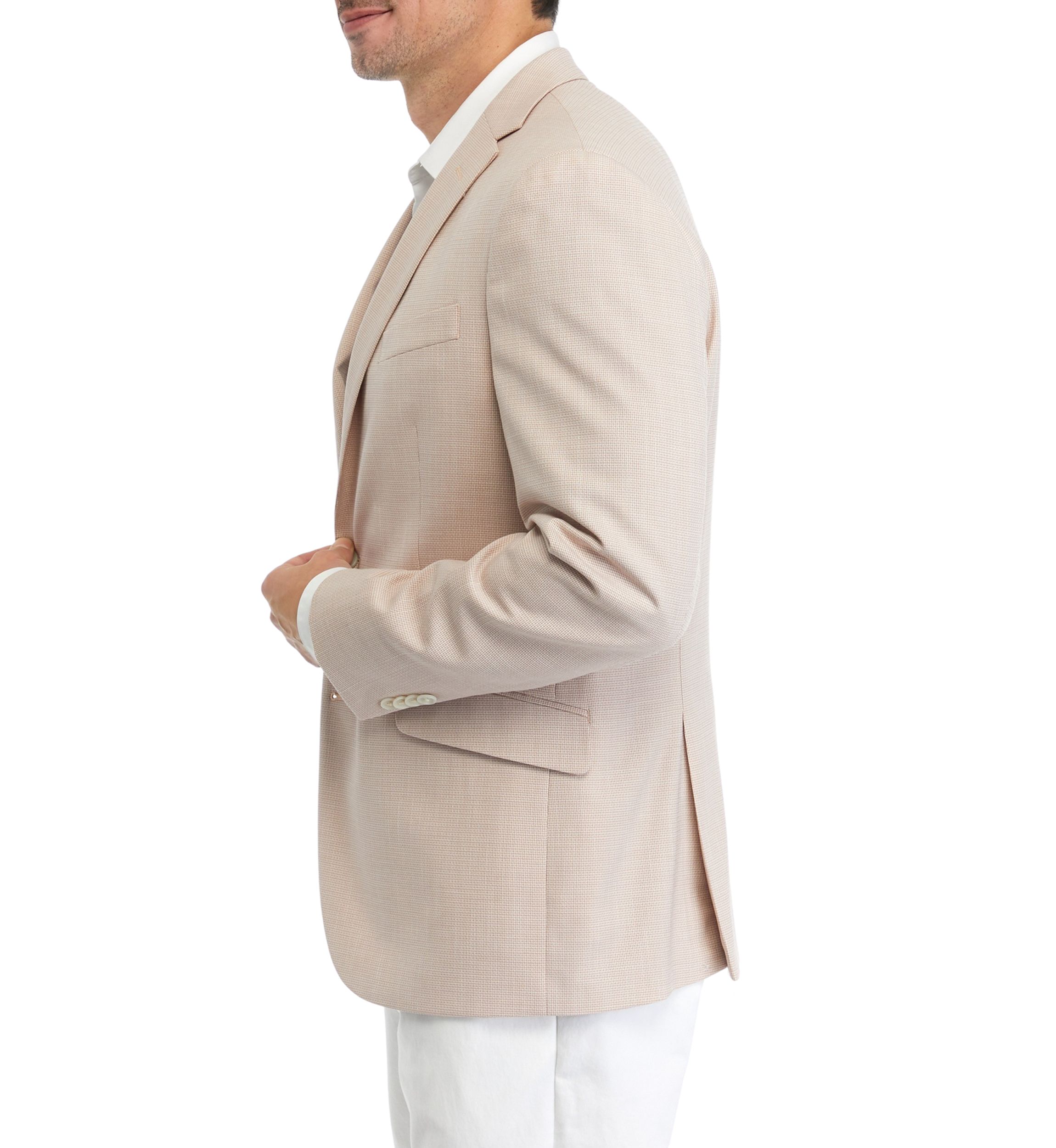 Mens Mini Check Slim Techni-Cole Sport Coat