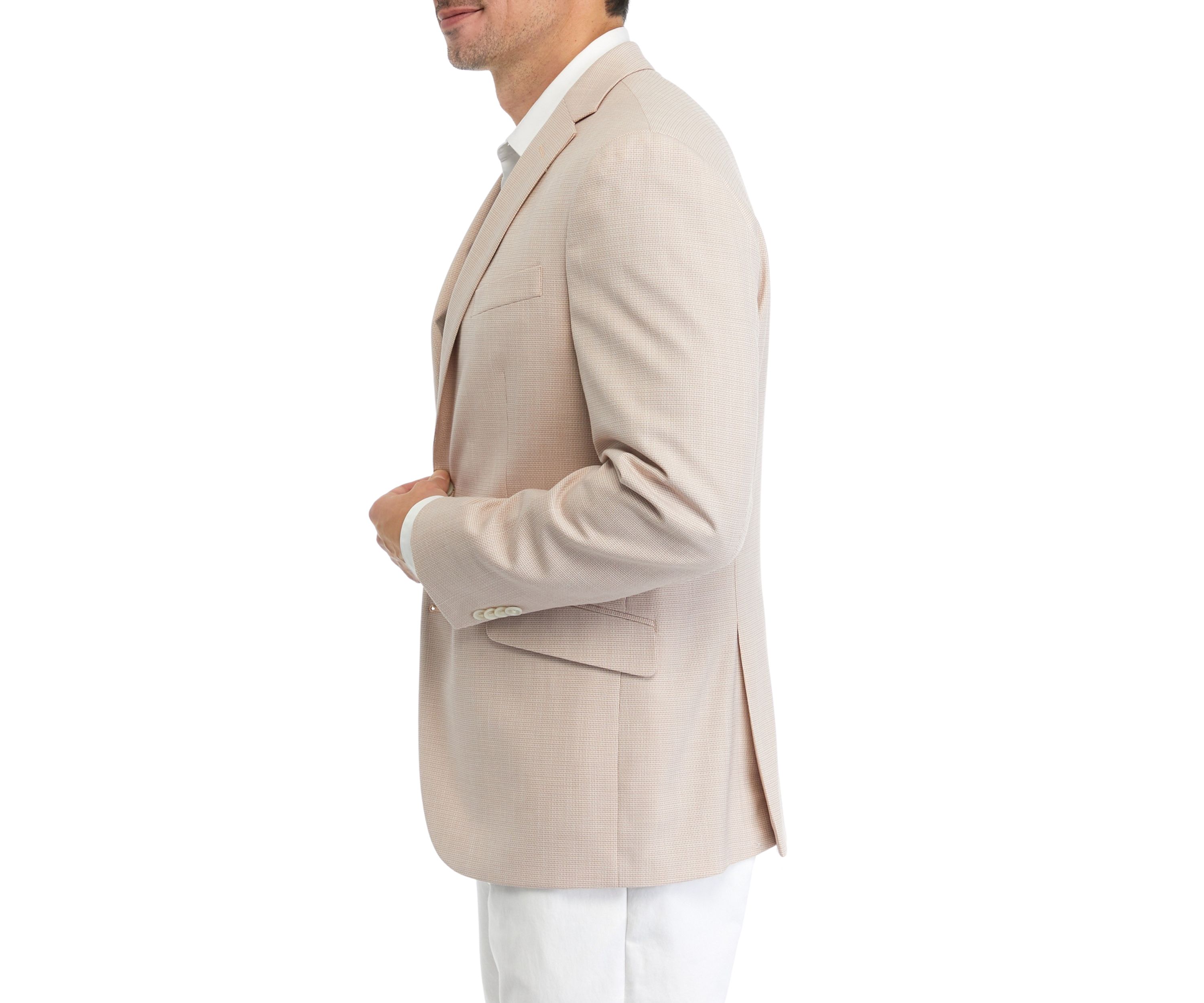 Mens Mini Check Slim Techni-Cole Sport Coat