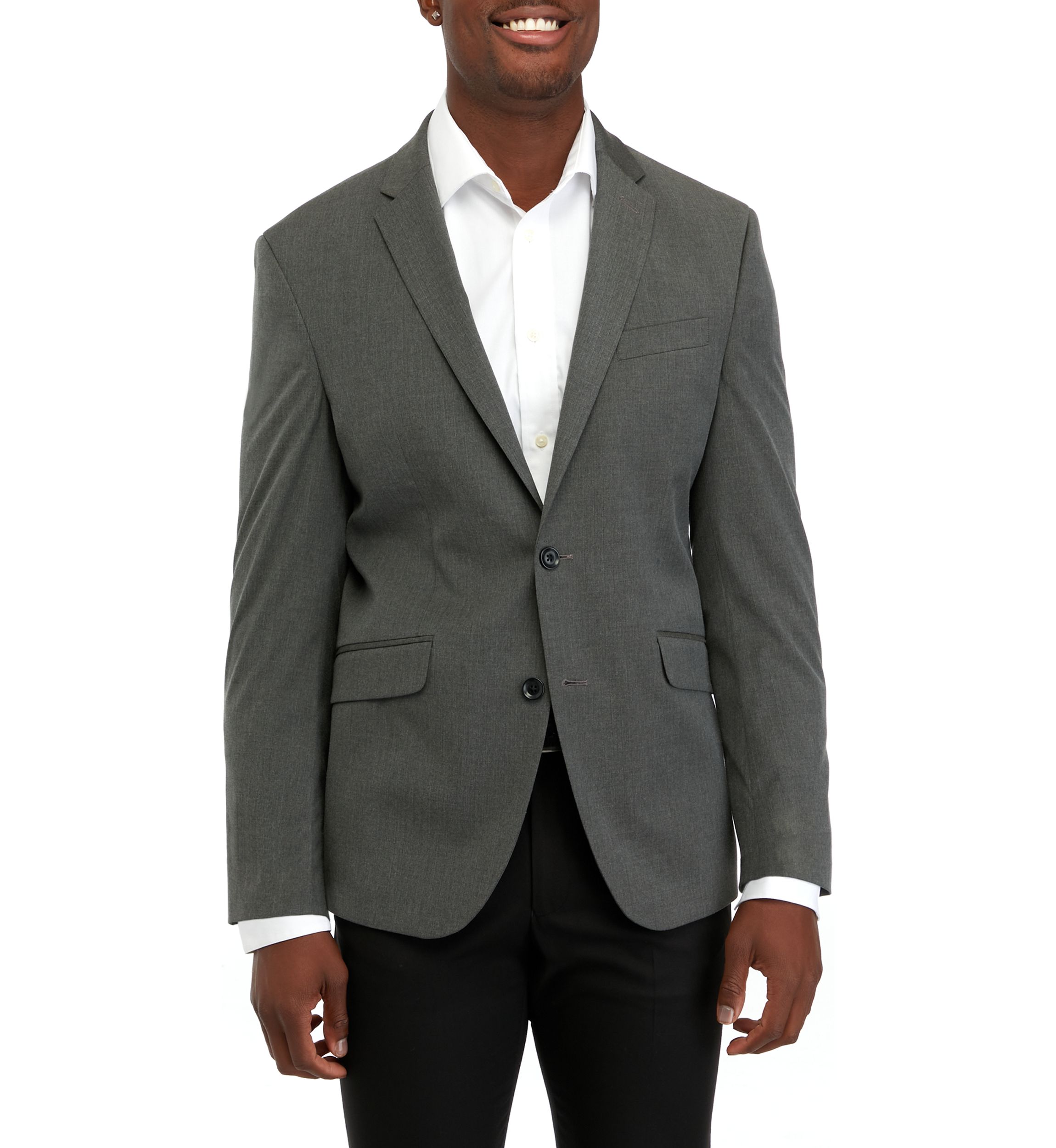 Mens Single Breasted Gray Stripe Sport Coat