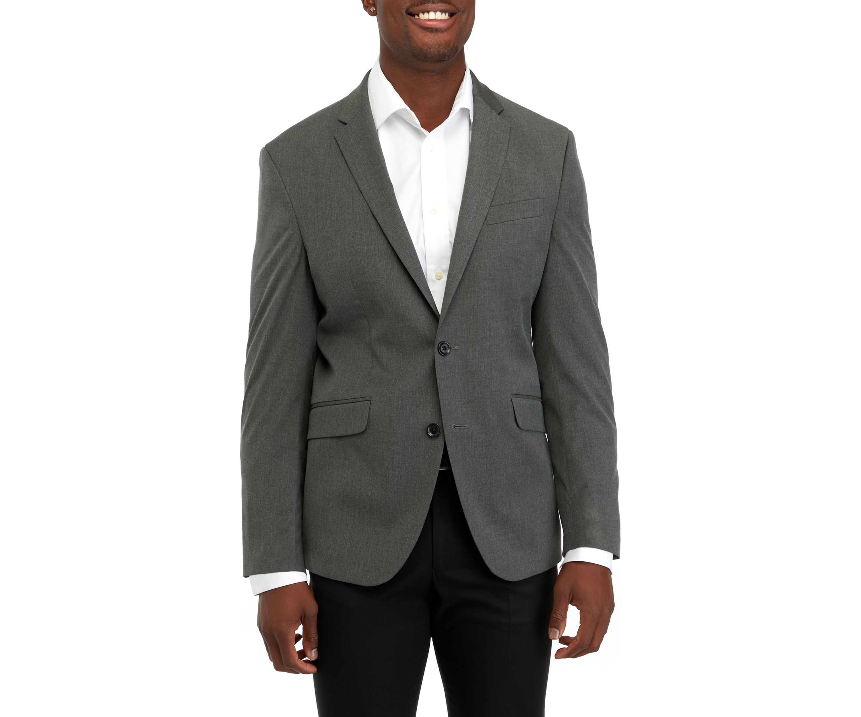 Mens Single Breasted Gray Stripe Sport Coat