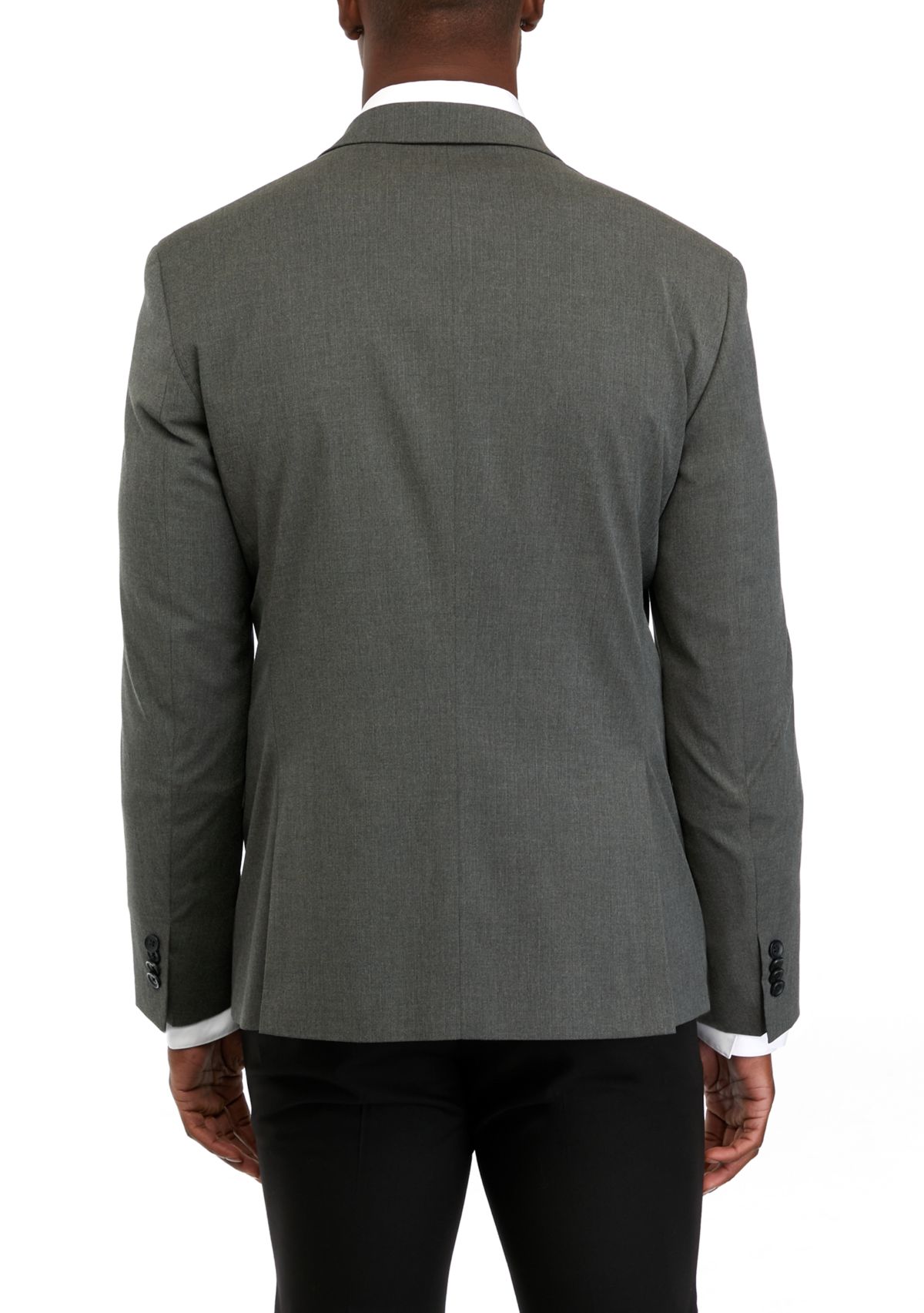 Mens Single Breasted Gray Stripe Sport Coat