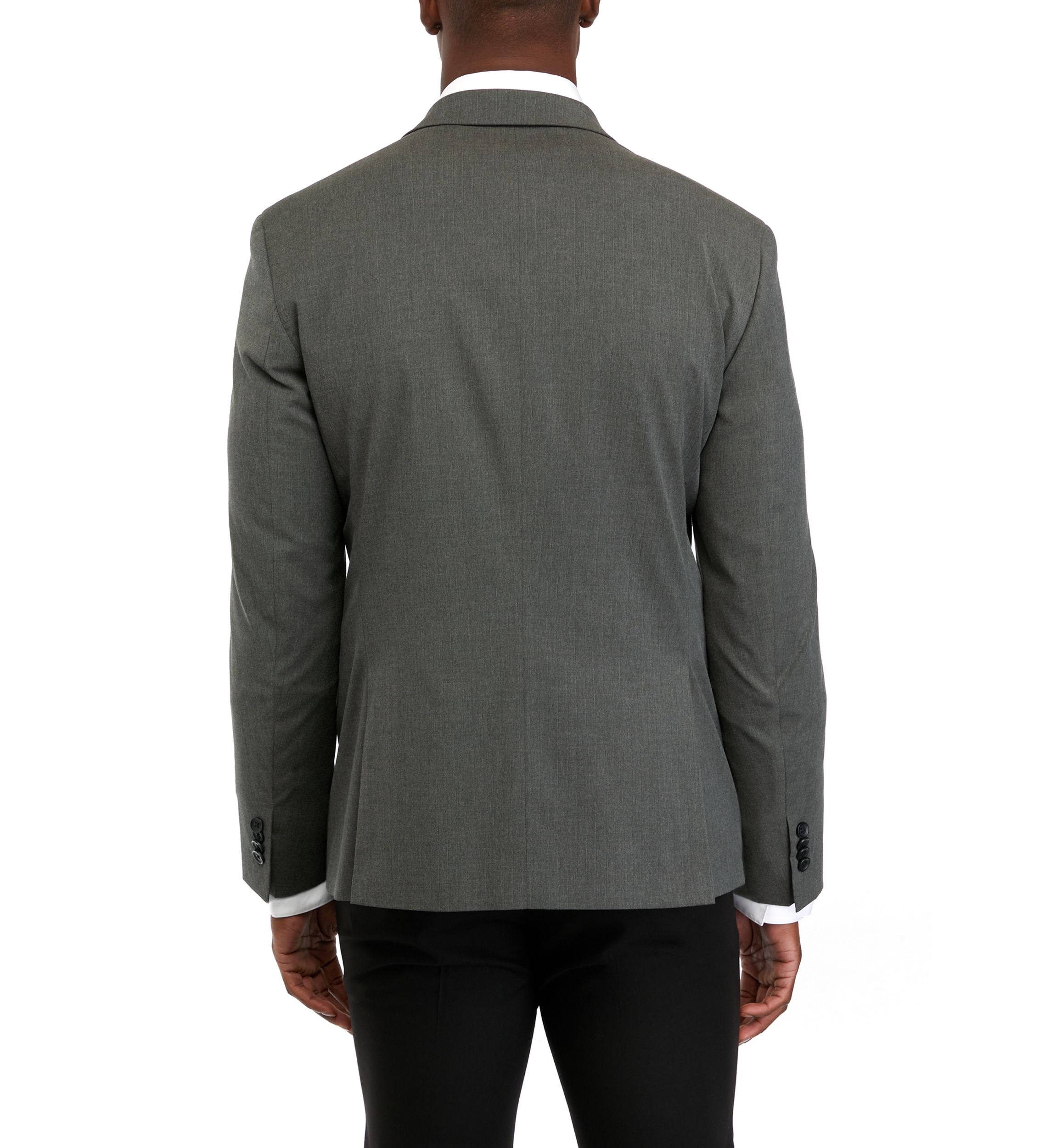 Mens Single Breasted Gray Stripe Sport Coat