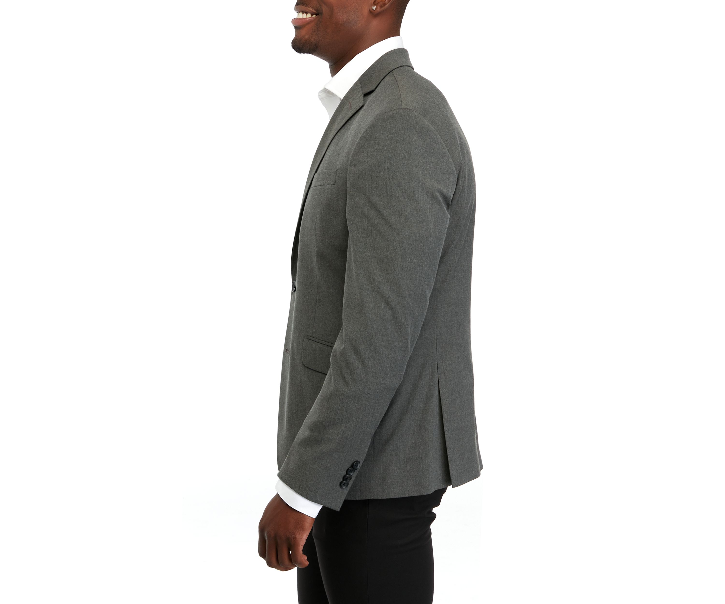 Mens Single Breasted Gray Stripe Sport Coat