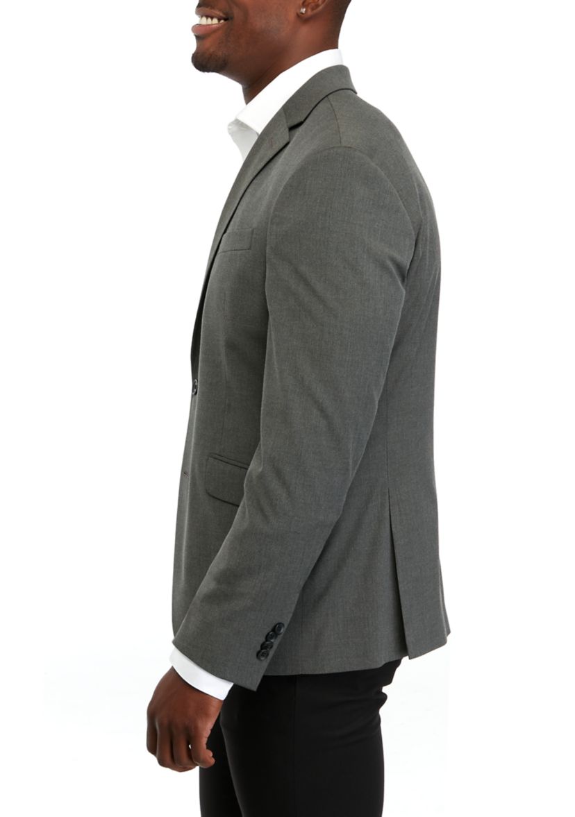 Mens Single Breasted Gray Stripe Sport Coat