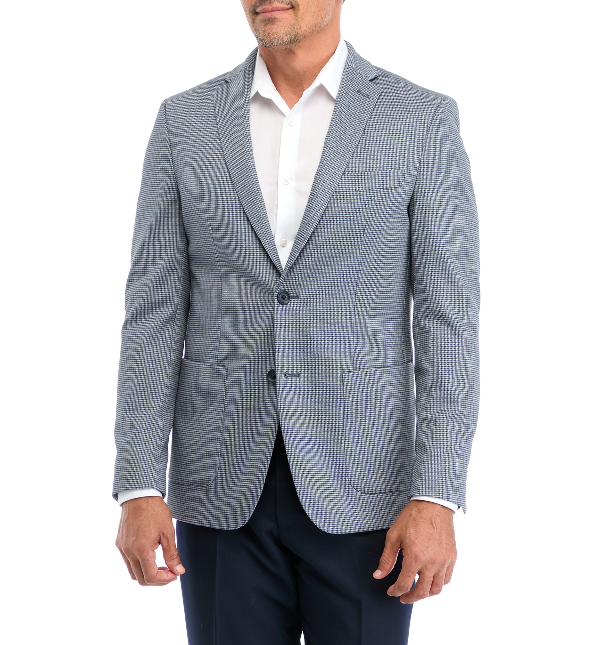 Houndstooth Knit Regular Techni-Front Sport Coat 