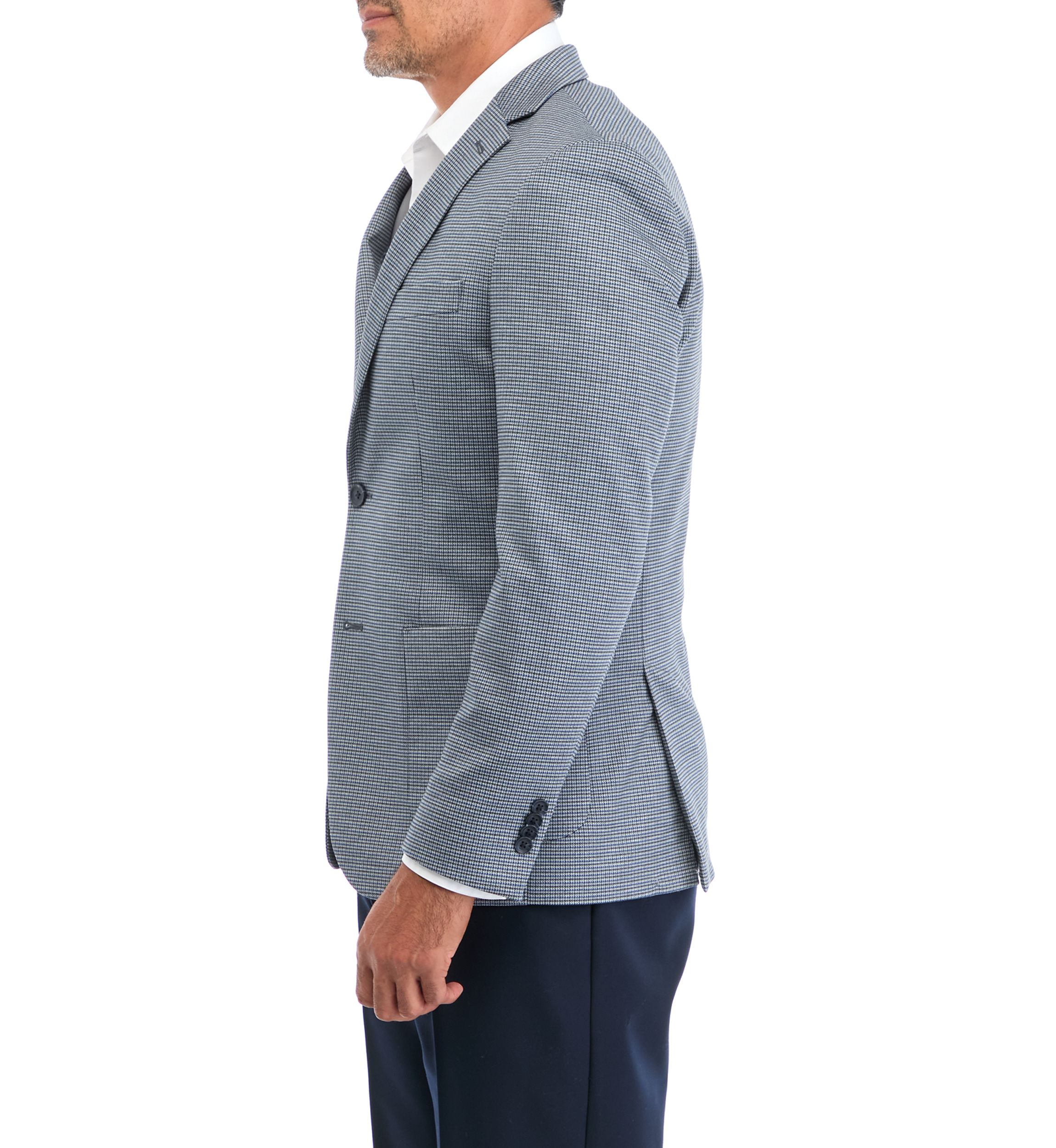 Houndstooth Knit Regular Techni-Front Sport Coat 