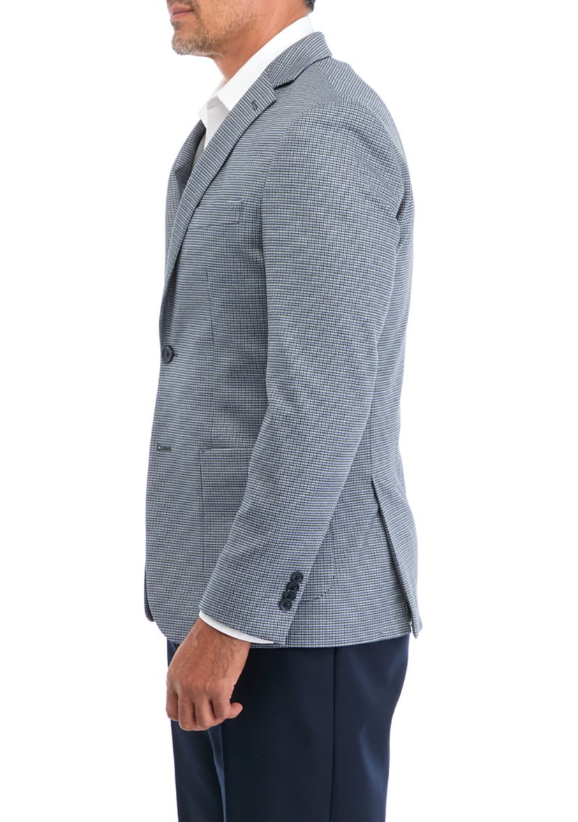 Houndstooth Knit Regular Techni-Front Sport Coat 