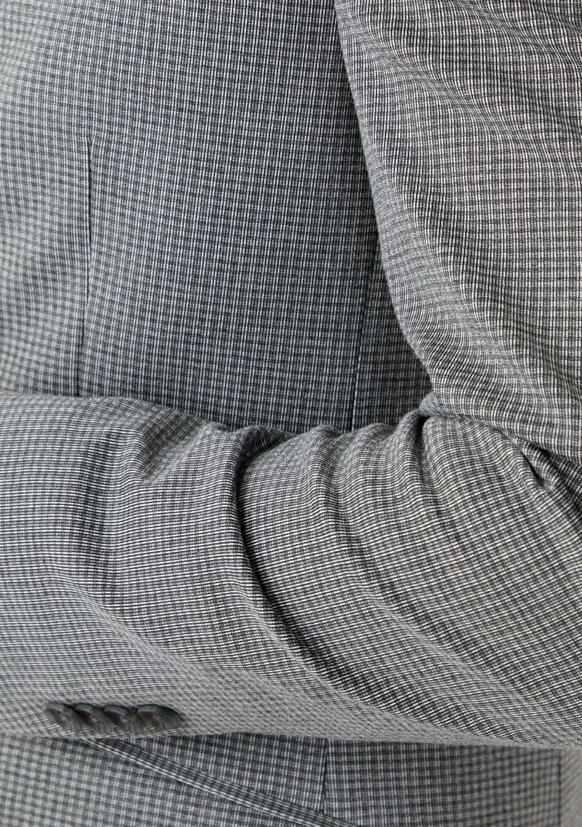 Mens Gray Black Check Printed Suit Separate Jacket