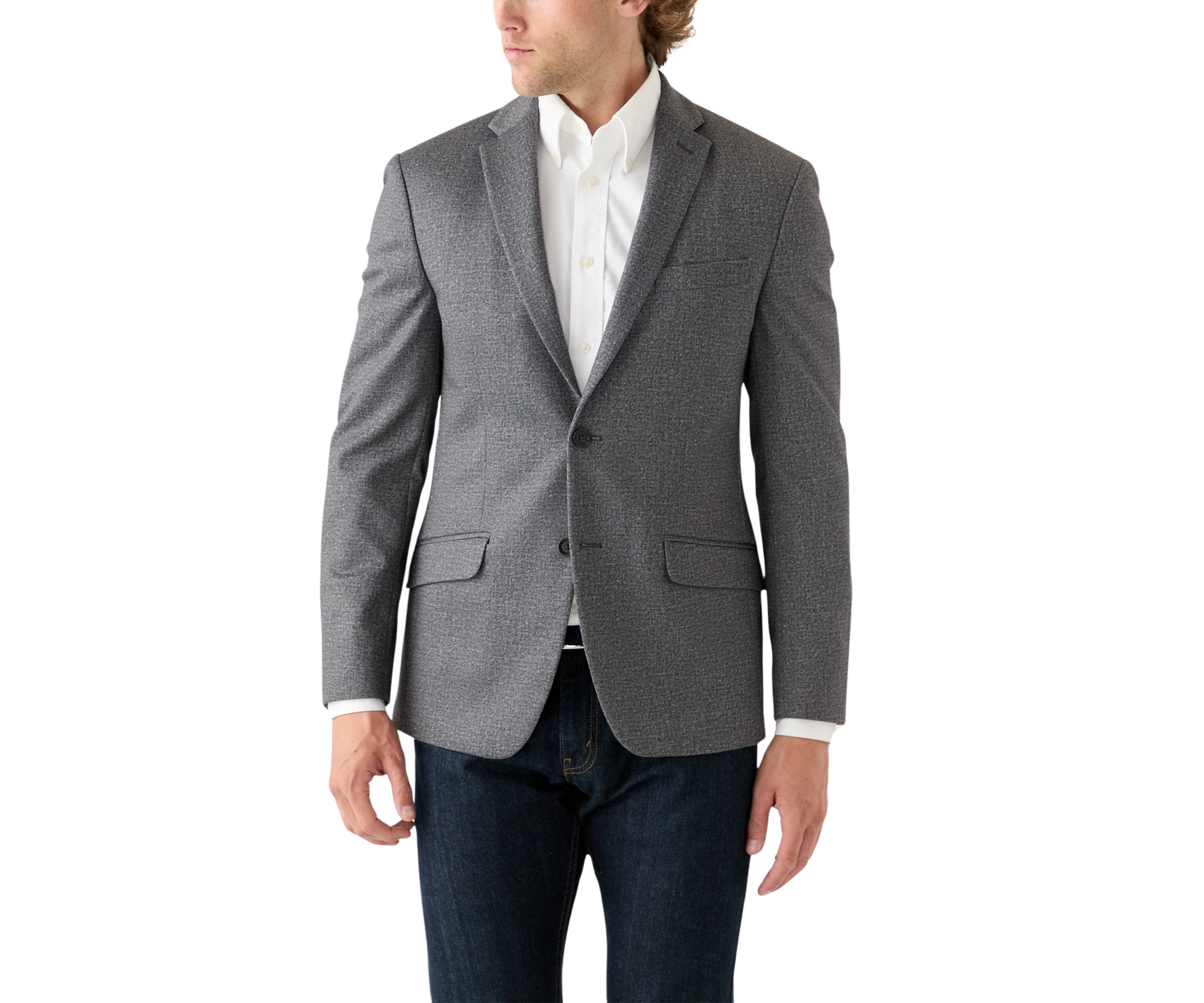 Mens Black Gray Textured Suit Separate Jacket