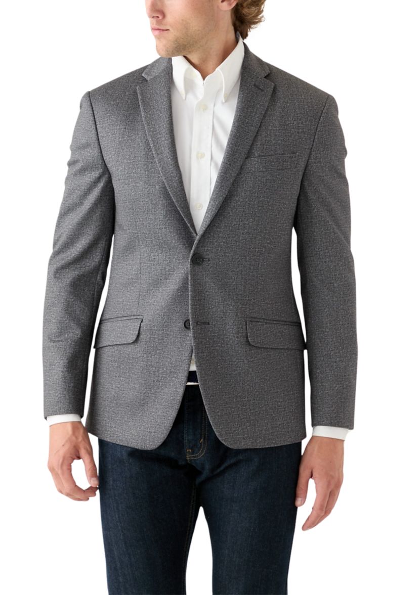 Mens Black Gray Textured Suit Separate Jacket