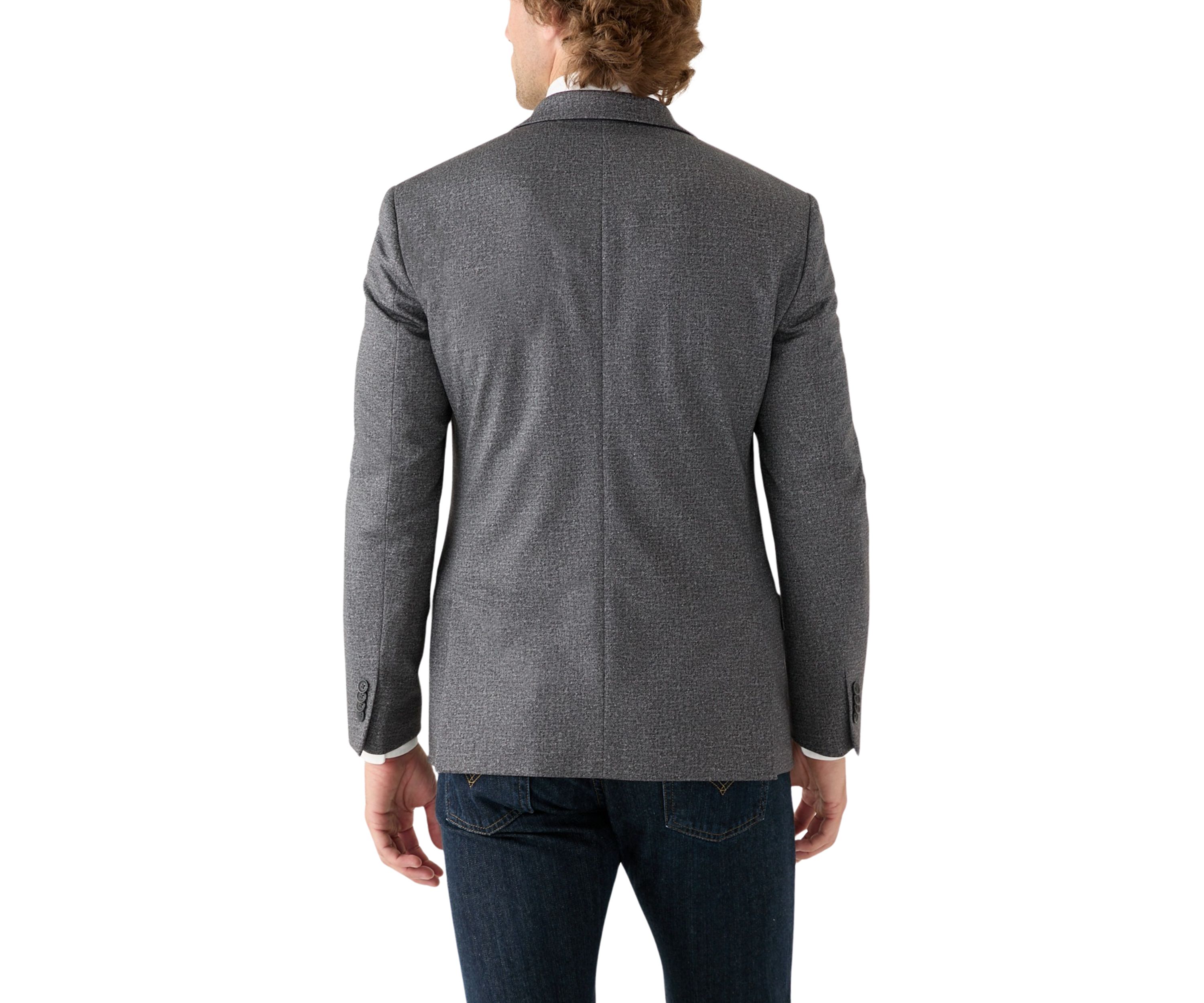 Mens Black Gray Textured Suit Separate Jacket