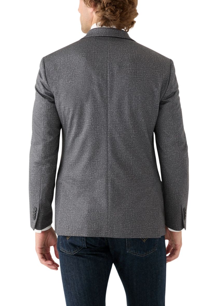 Mens Black Gray Textured Suit Separate Jacket
