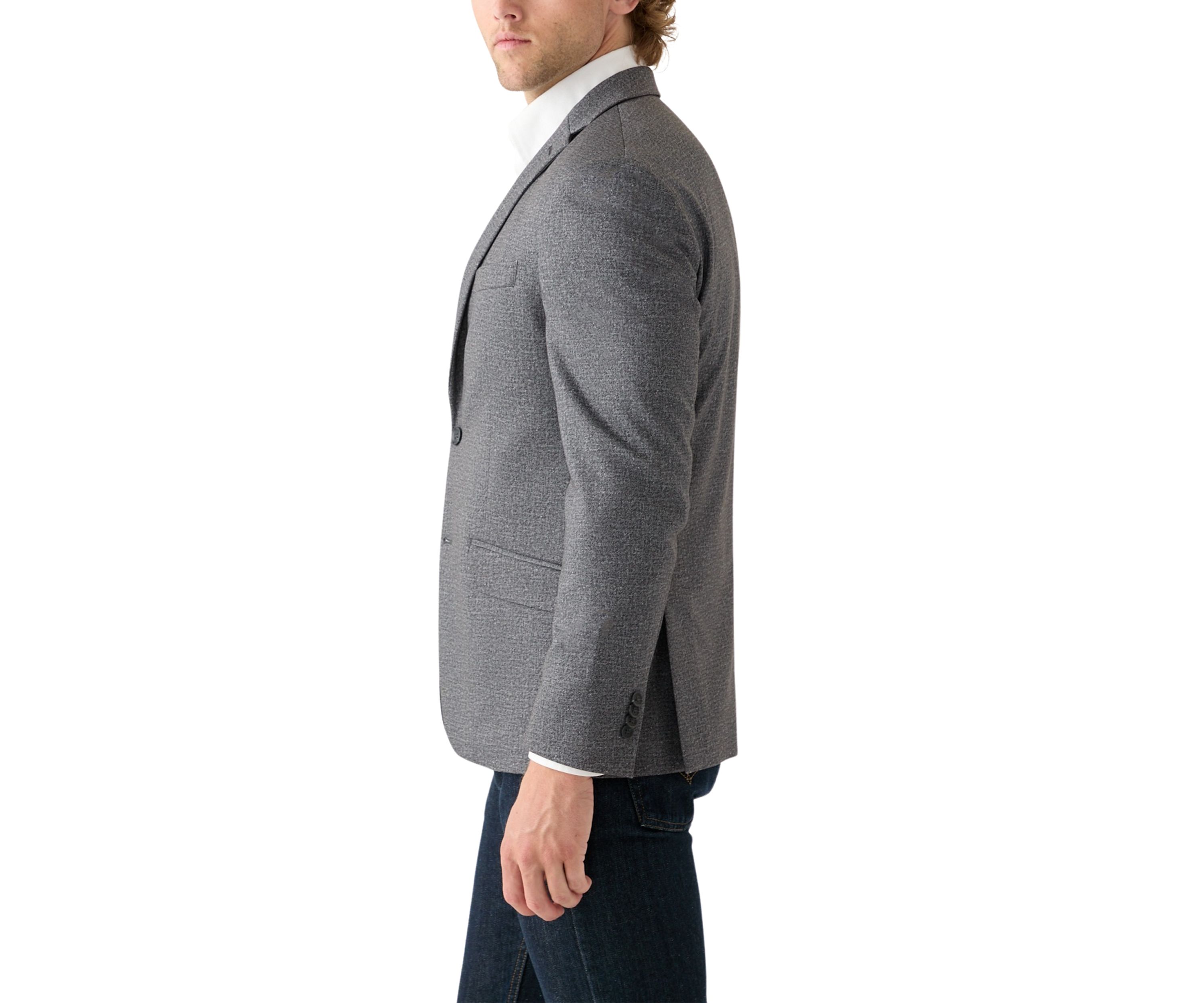 Mens Black Gray Textured Suit Separate Jacket