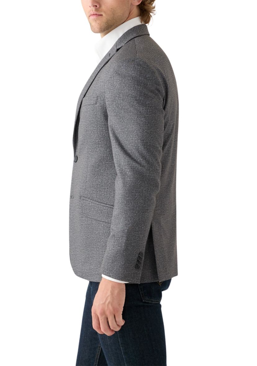 Mens Black Gray Textured Suit Separate Jacket