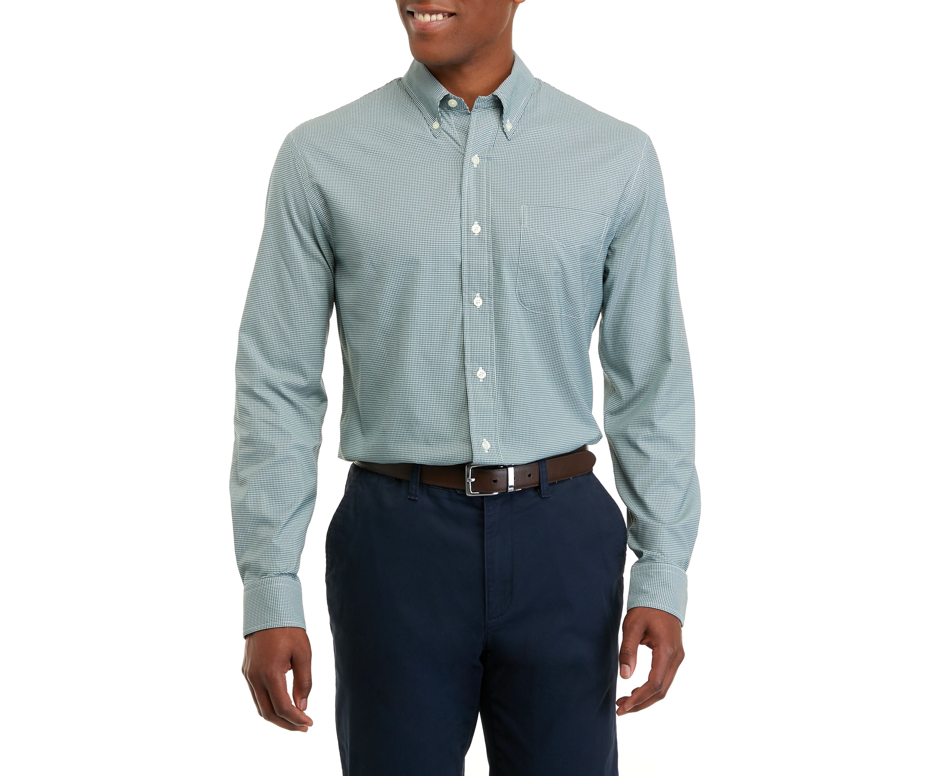 Mens Long Sleeve Woven Button Down Dress Shirt