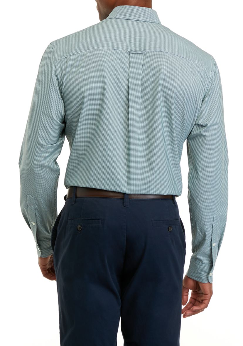 Mens Long Sleeve Woven Button Down Dress Shirt
