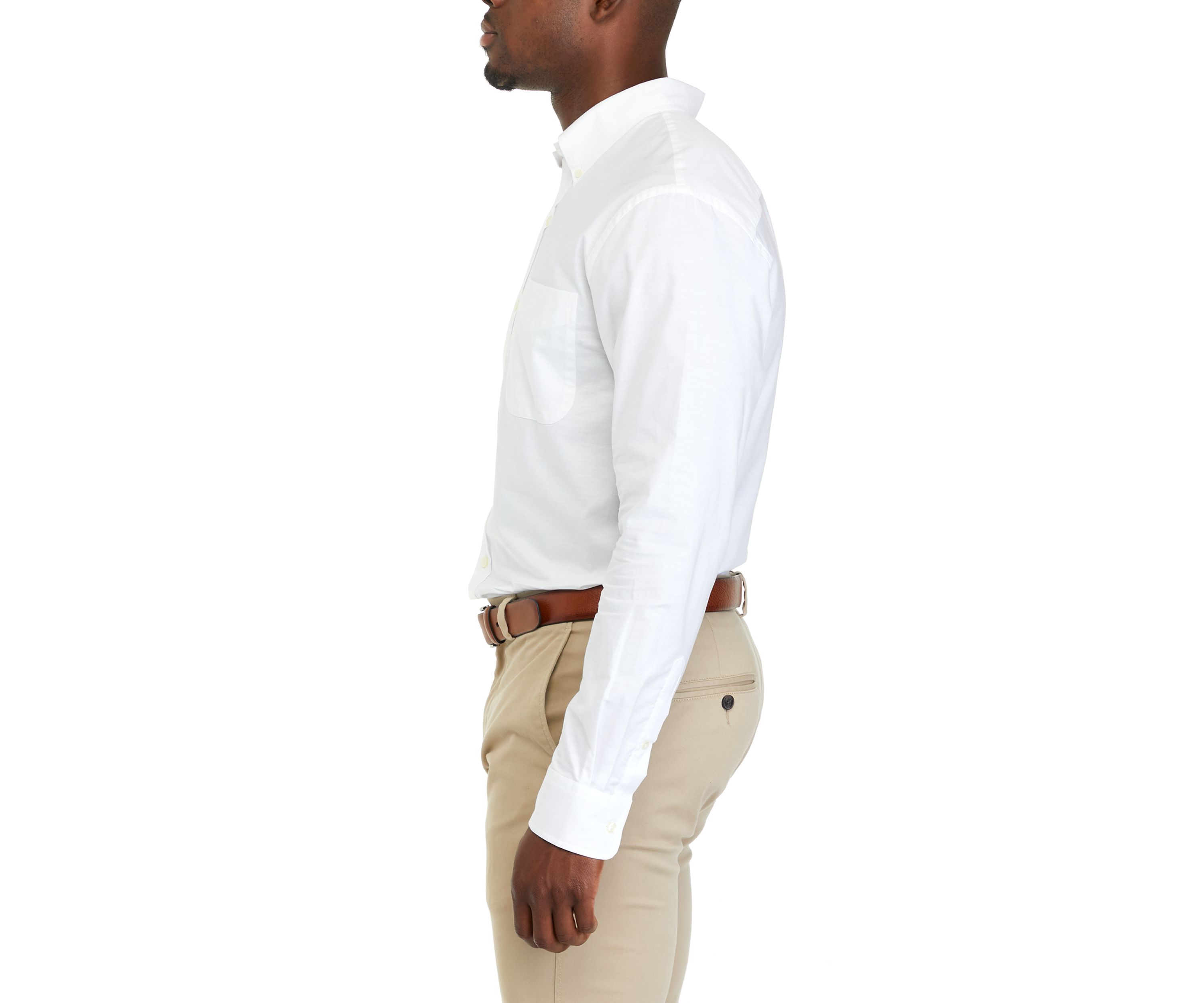 Mens Long Sleeve Woven Button Down Oxford Shirt
