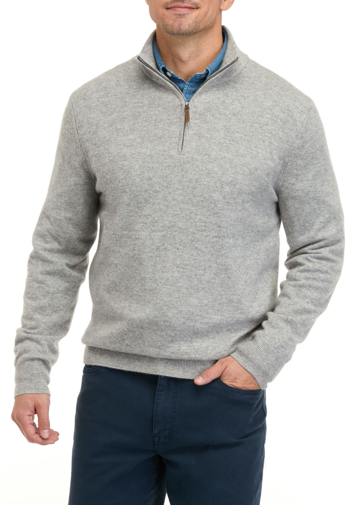 Mens Cashmere 1/4 Zip Sweater