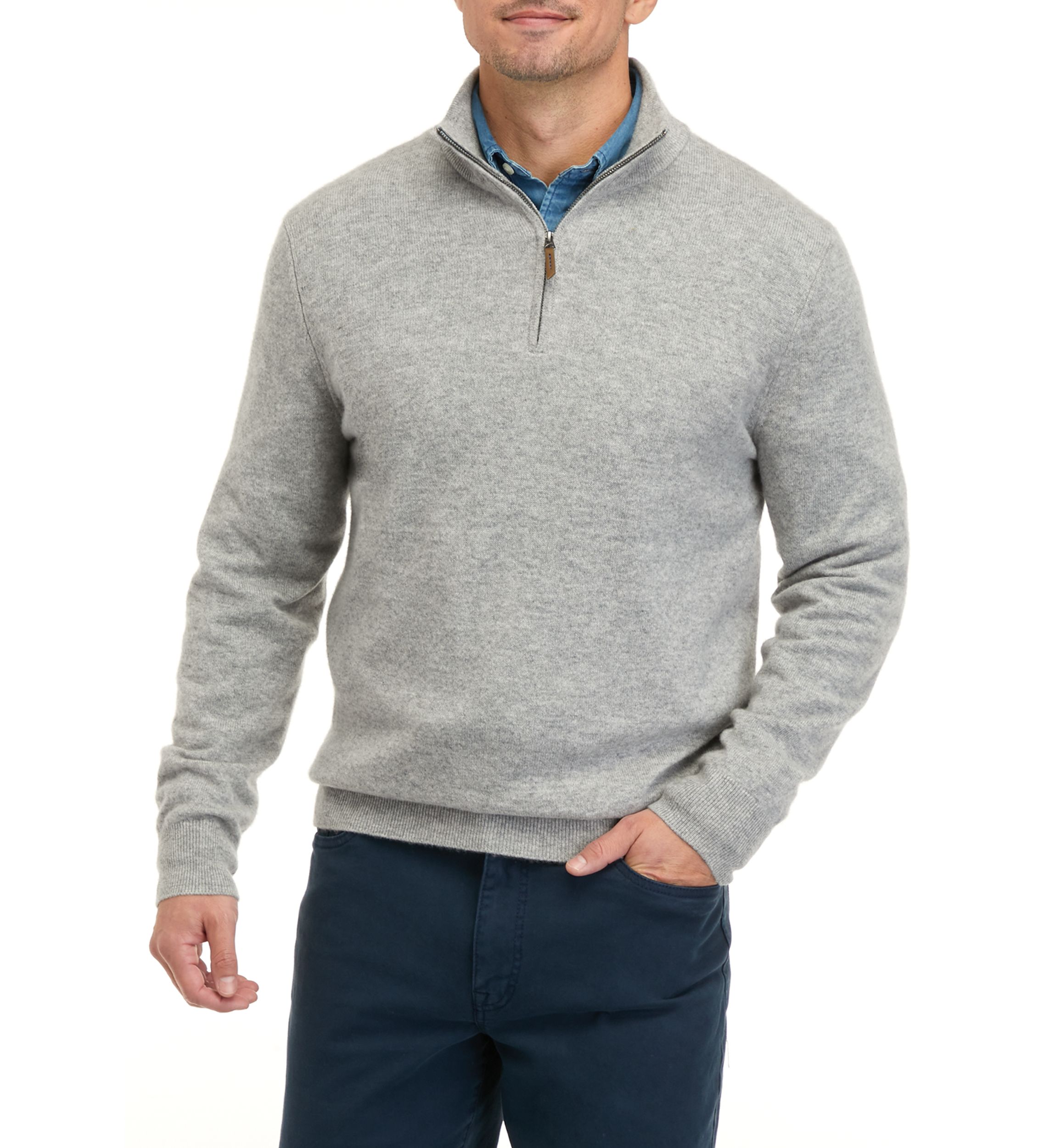 Mens Cashmere 1/4 Zip Sweater
