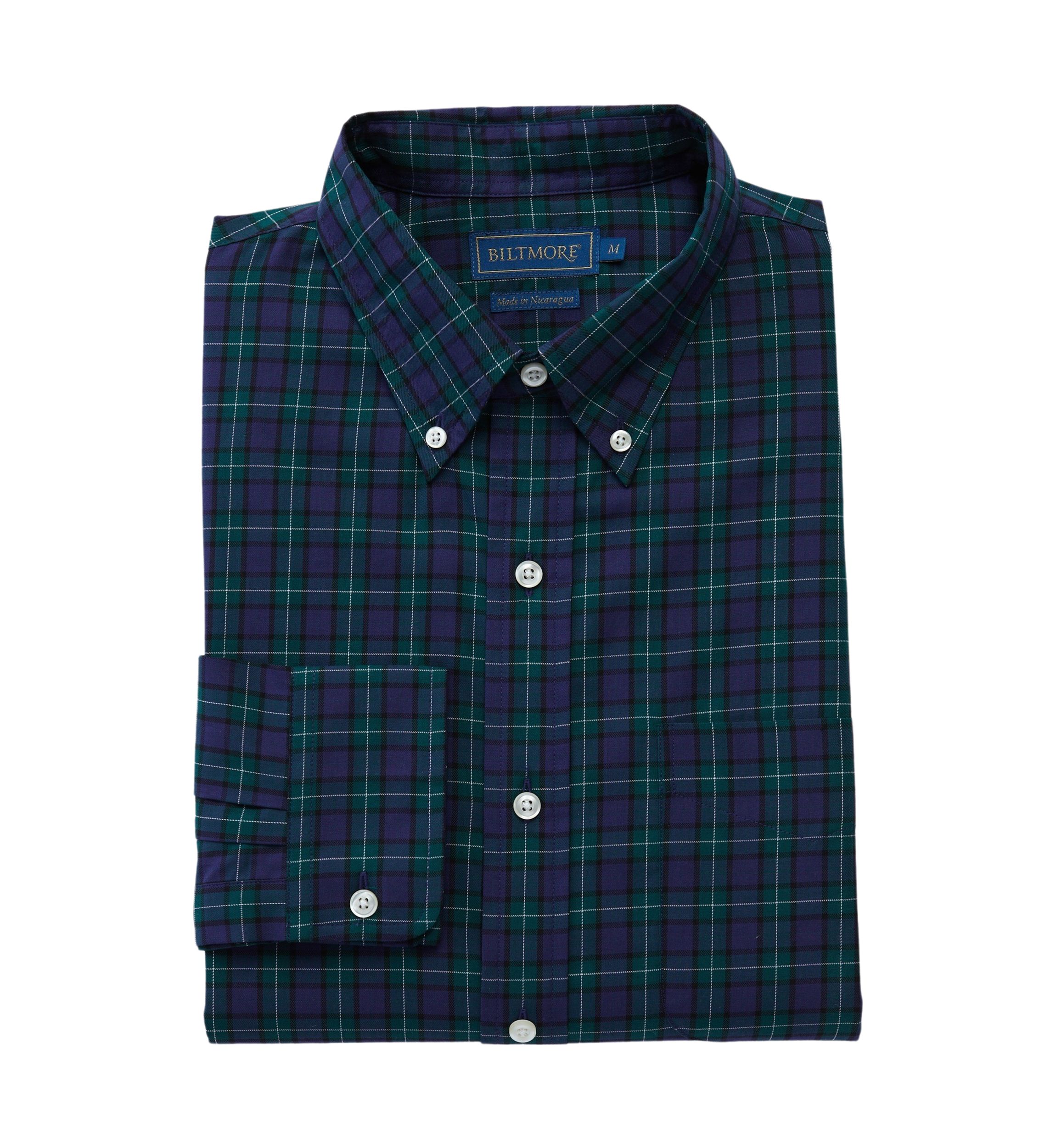 Mens Long Sleeve Woven Button Down Plaid Shirt