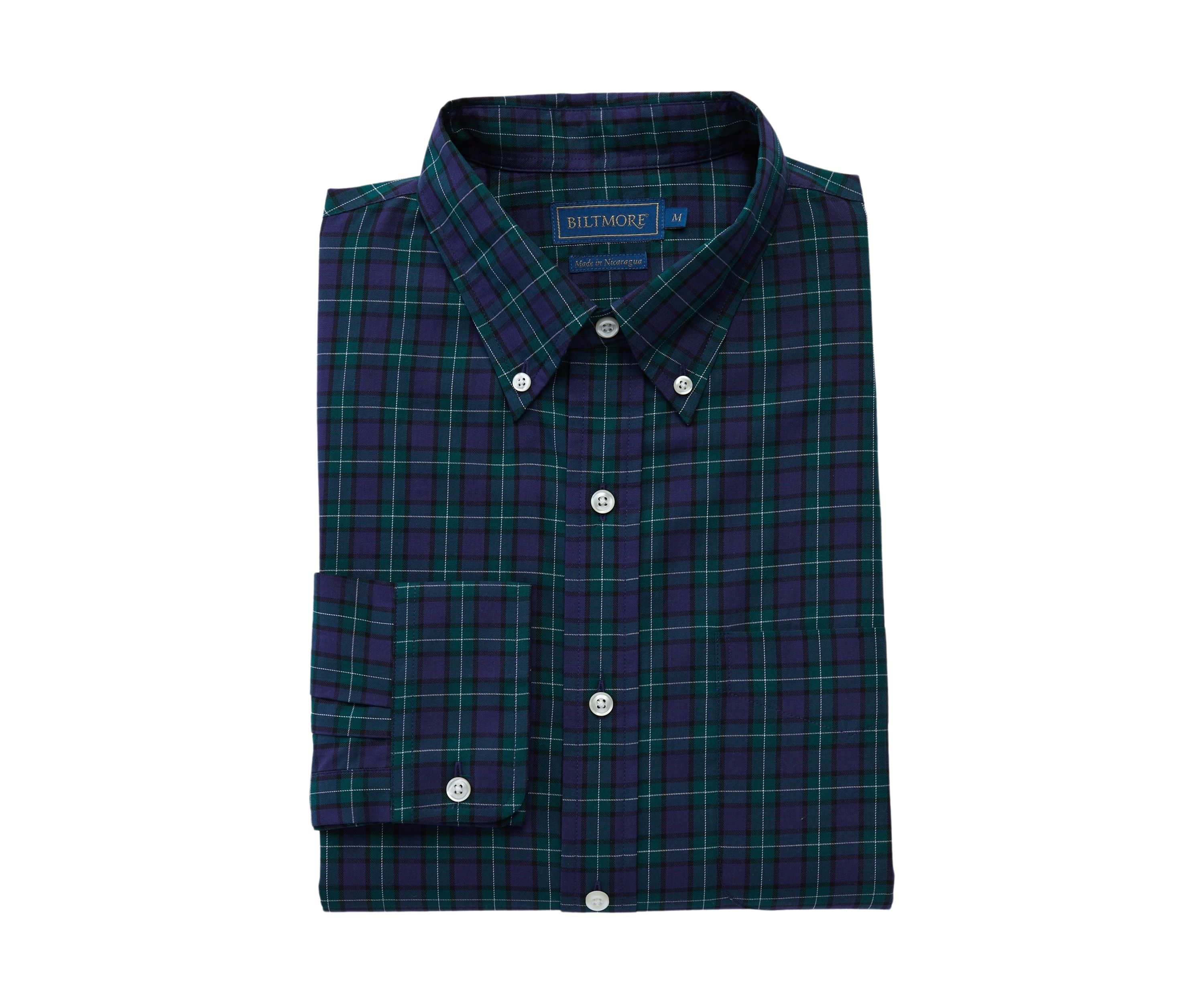 Mens Long Sleeve Woven Button Down Plaid Shirt