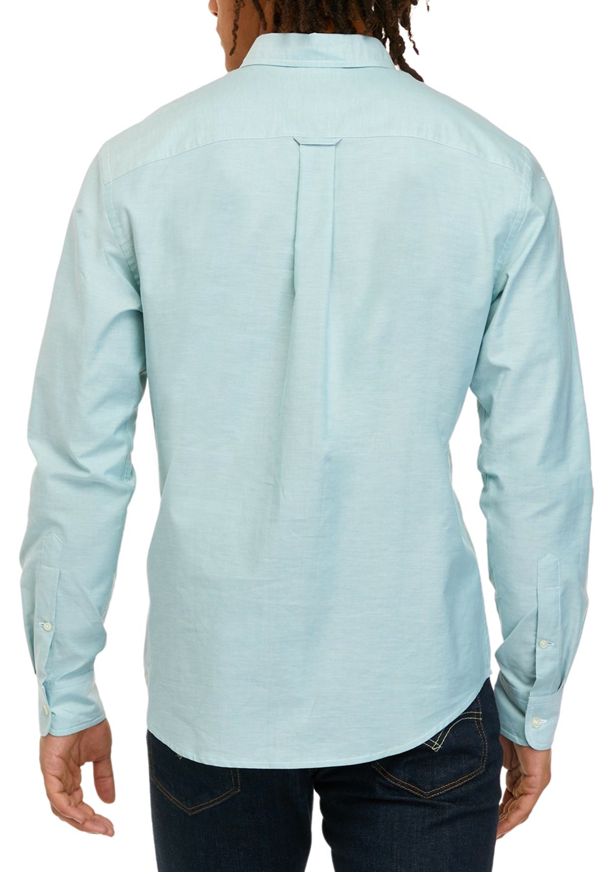 Mens Long Sleeve Woven Button Down Oxford Shirt