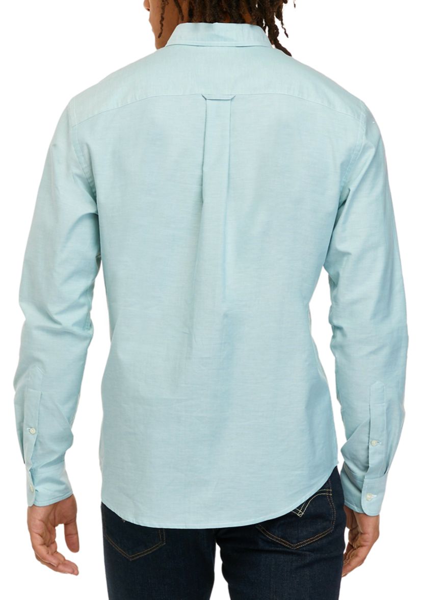 Mens Long Sleeve Woven Button Down Oxford Shirt