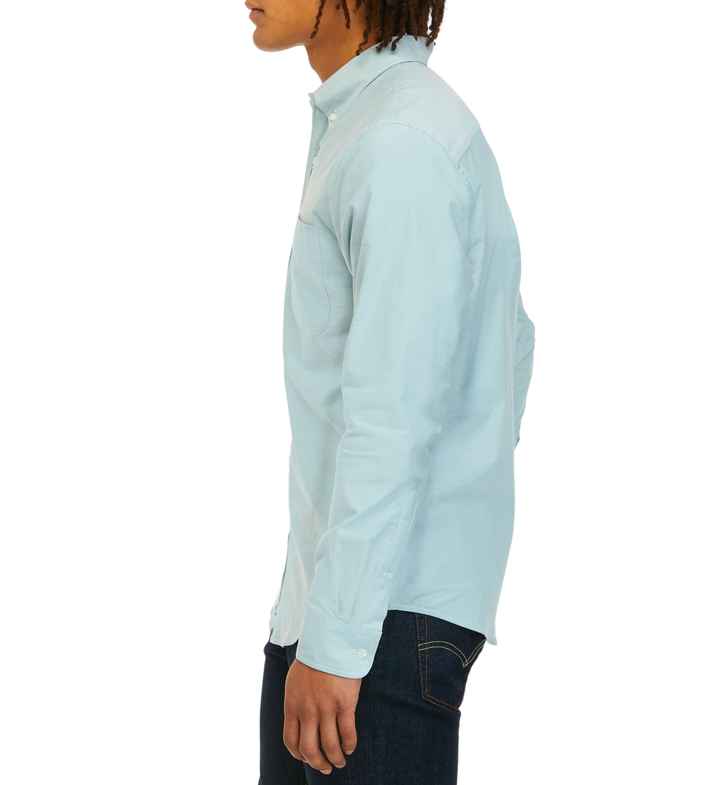 Mens Long Sleeve Woven Button Down Oxford Shirt