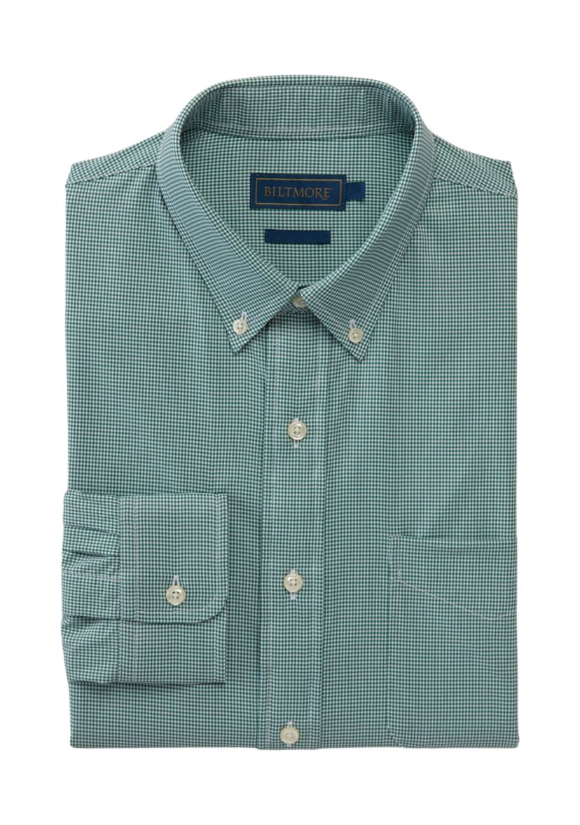 Mens Woven Plaid Button Down Shirt 