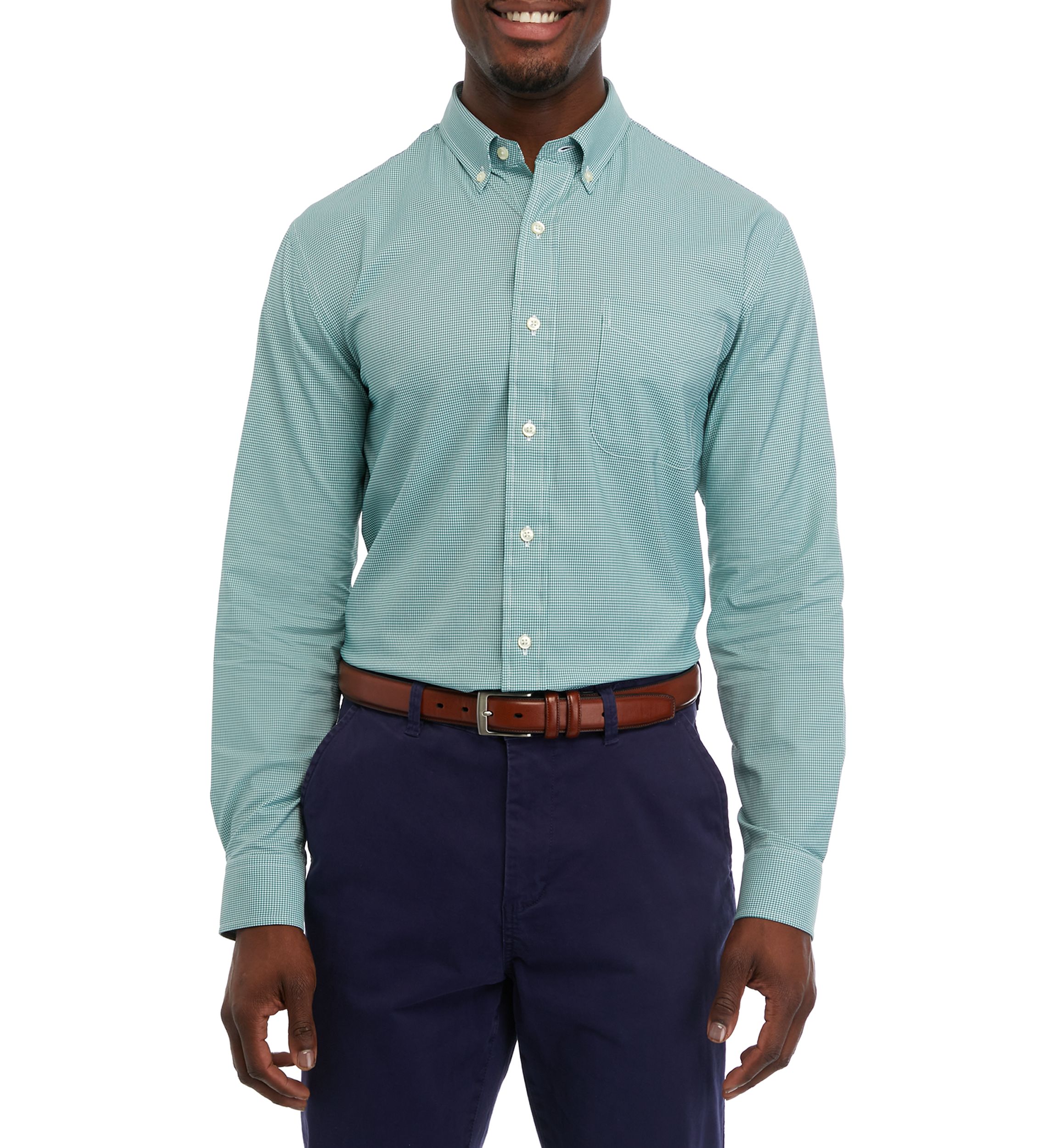 Mens Woven Plaid Button Down Shirt 