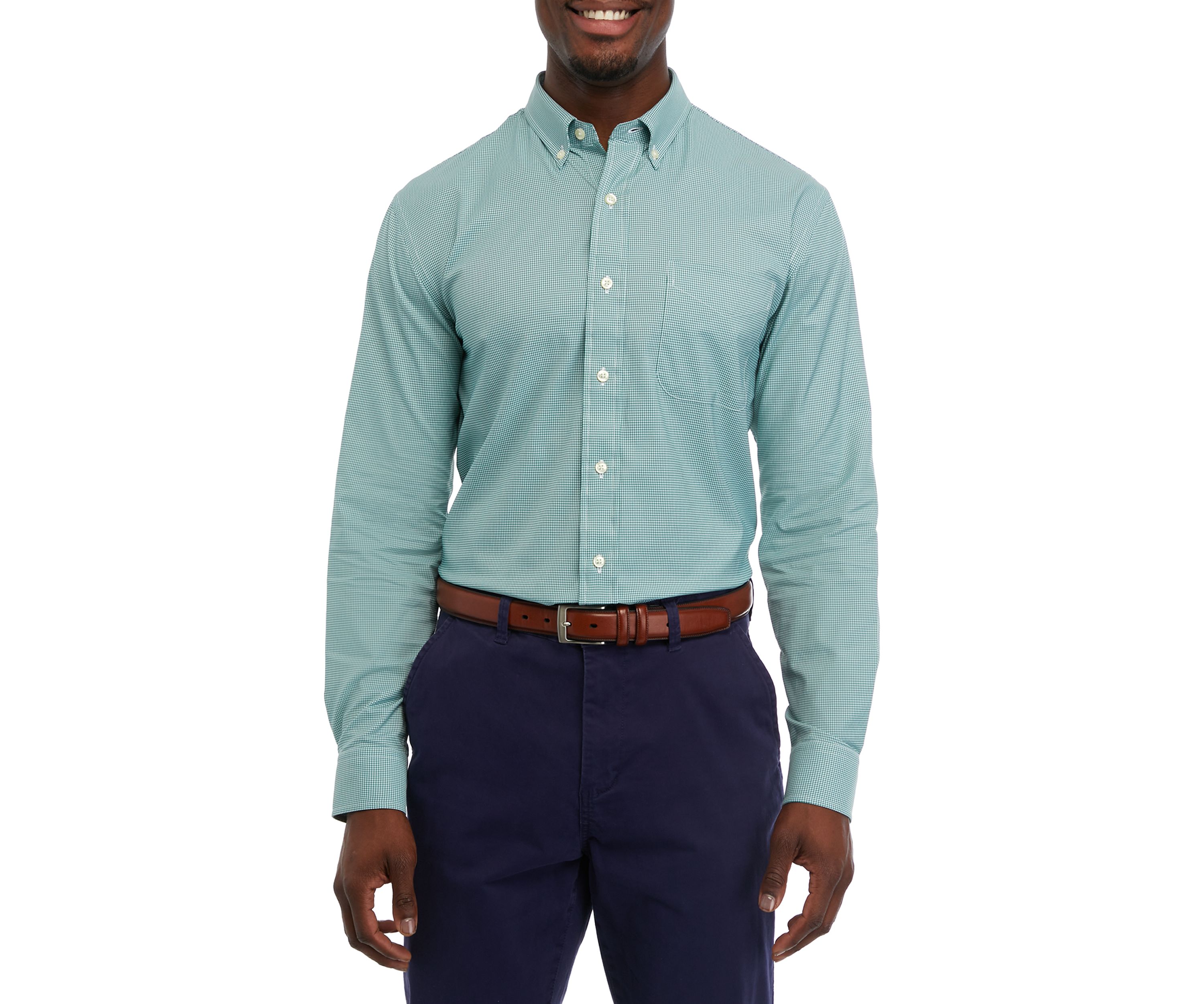 Mens Woven Plaid Button Down Shirt 