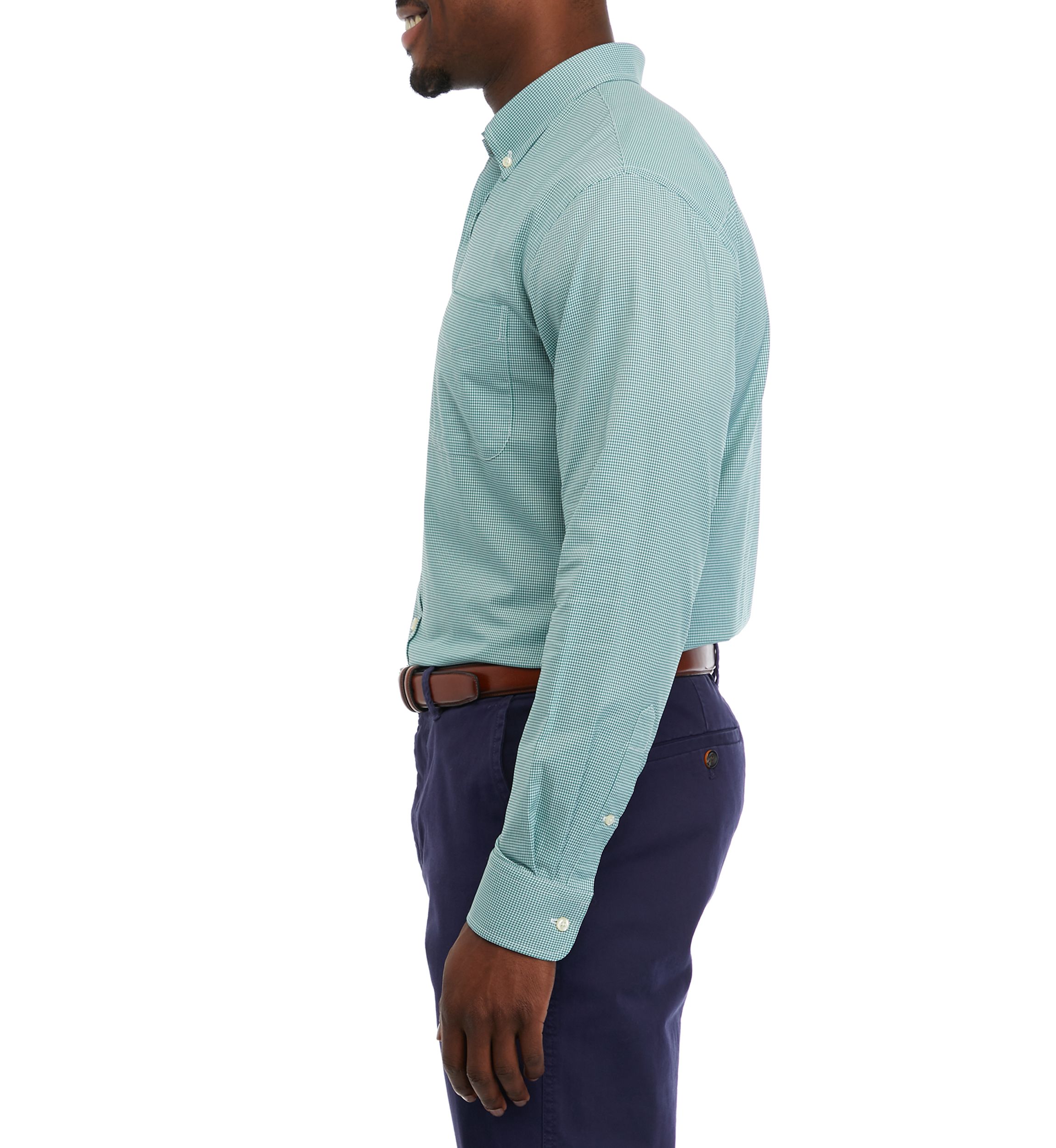 Mens Woven Plaid Button Down Shirt 