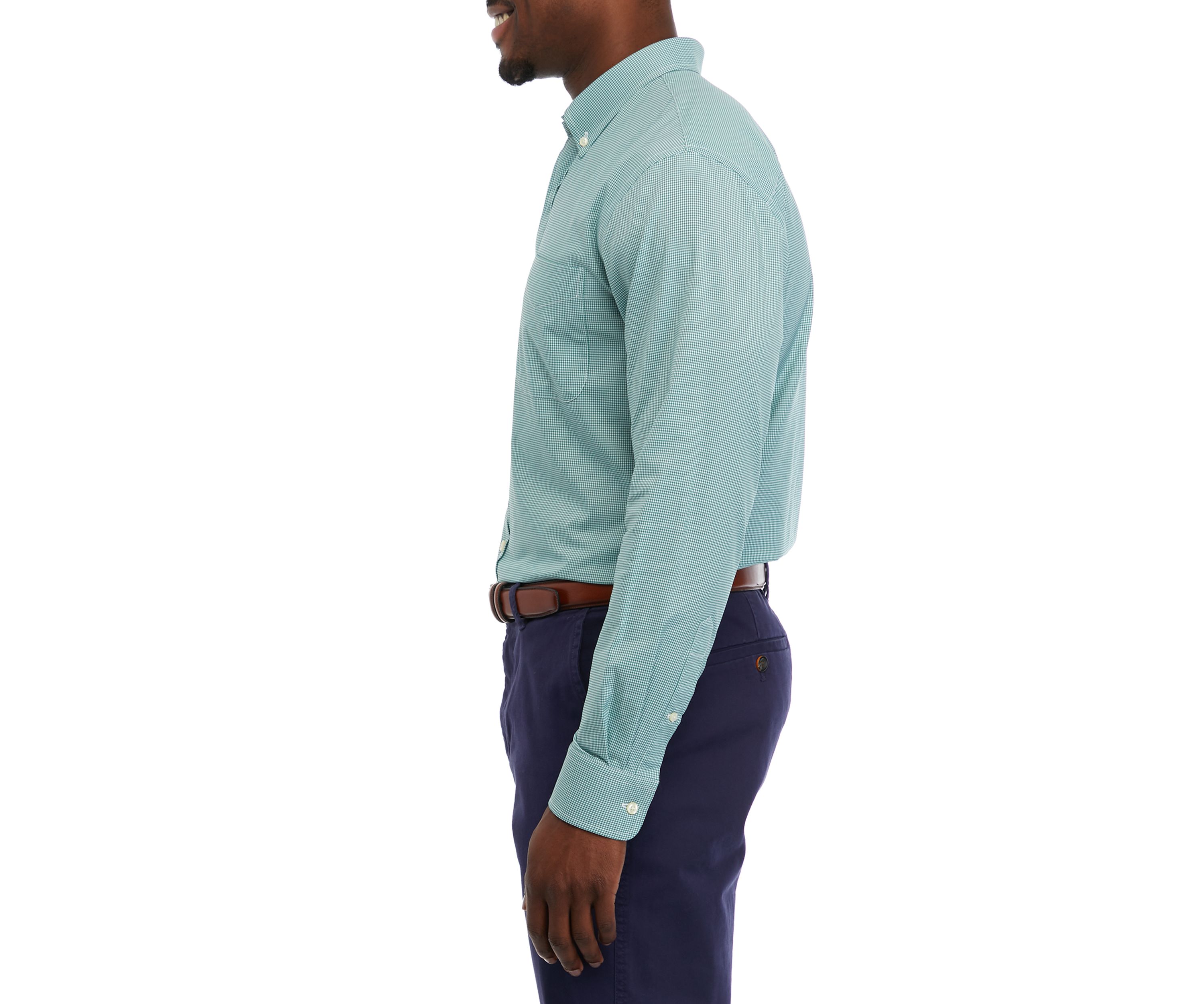 Mens Woven Plaid Button Down Shirt 