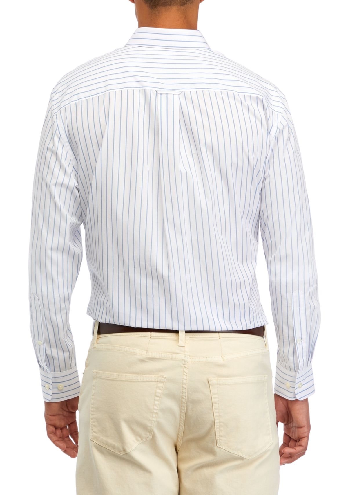 Long Sleeve Woven Striped Button Up Shirt 