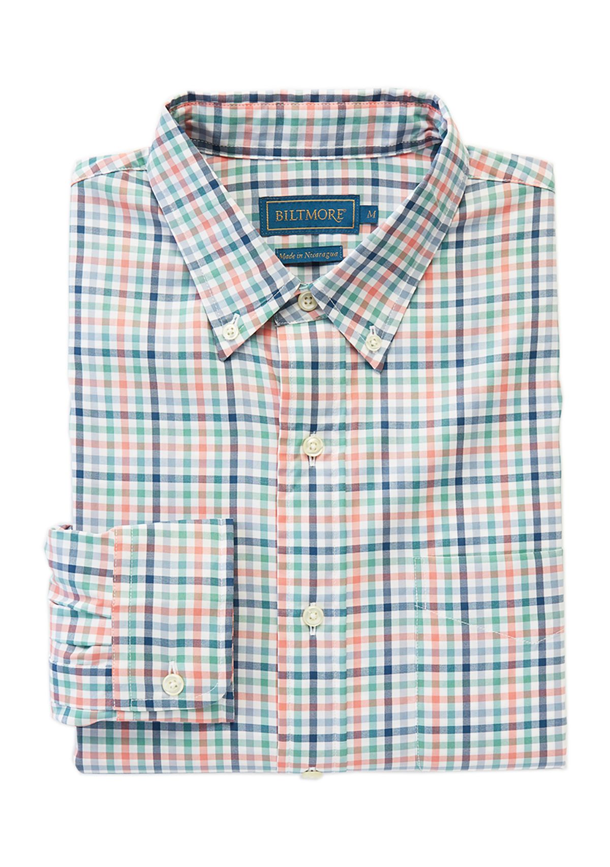 Mens Long Sleeve Woven Plaid Button Down Shirt