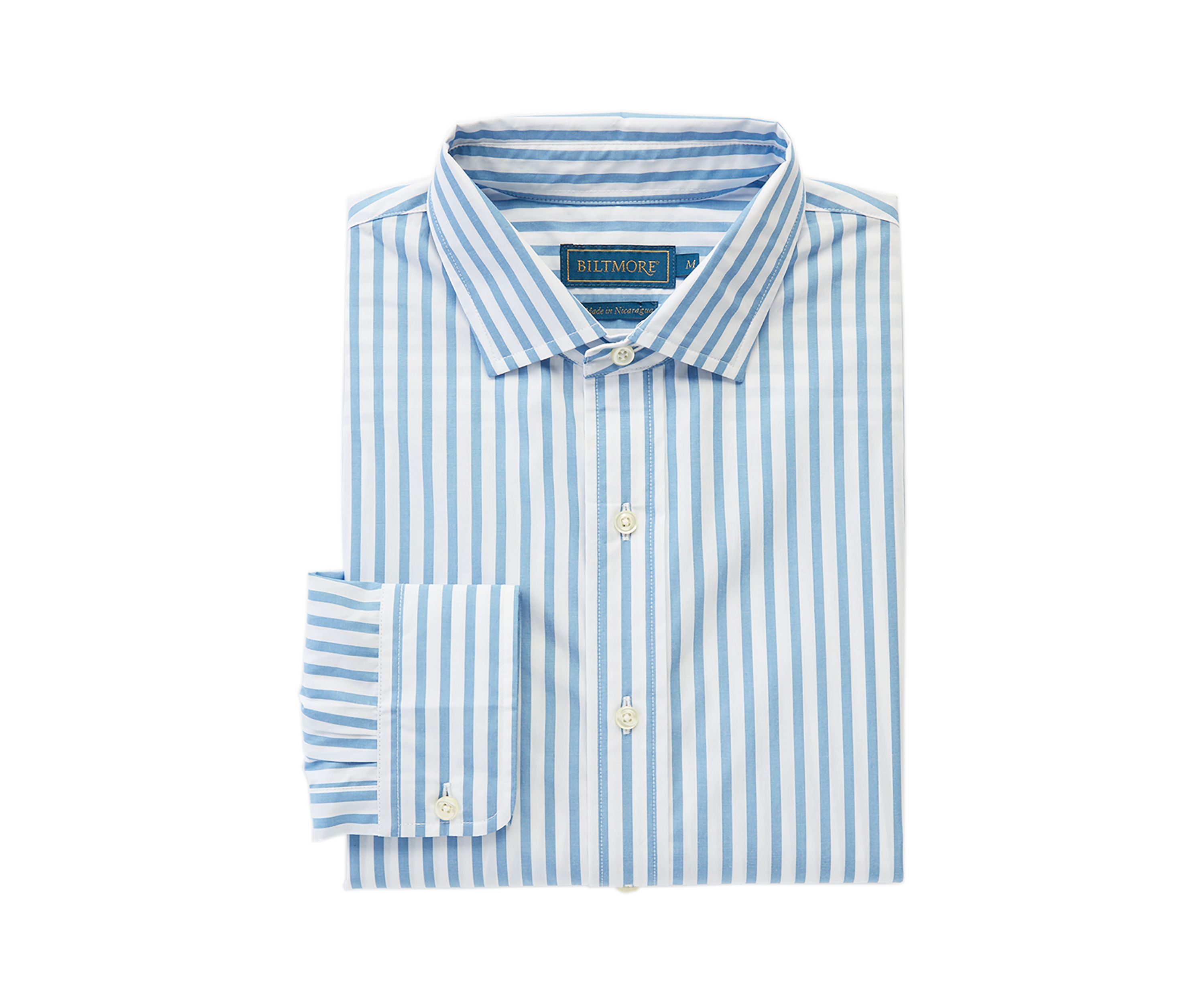 Mens Long Sleeve Woven Spread Collar Striped Shirt