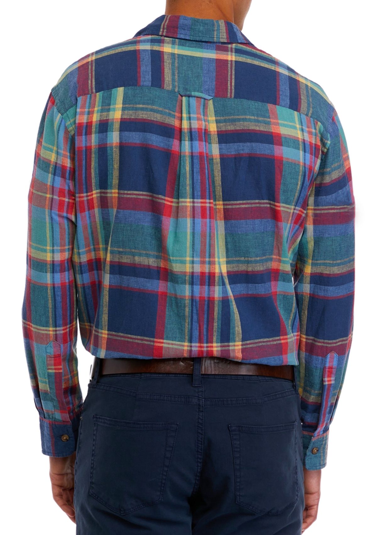 Mens Long Sleeve Woven Plaid Shirt