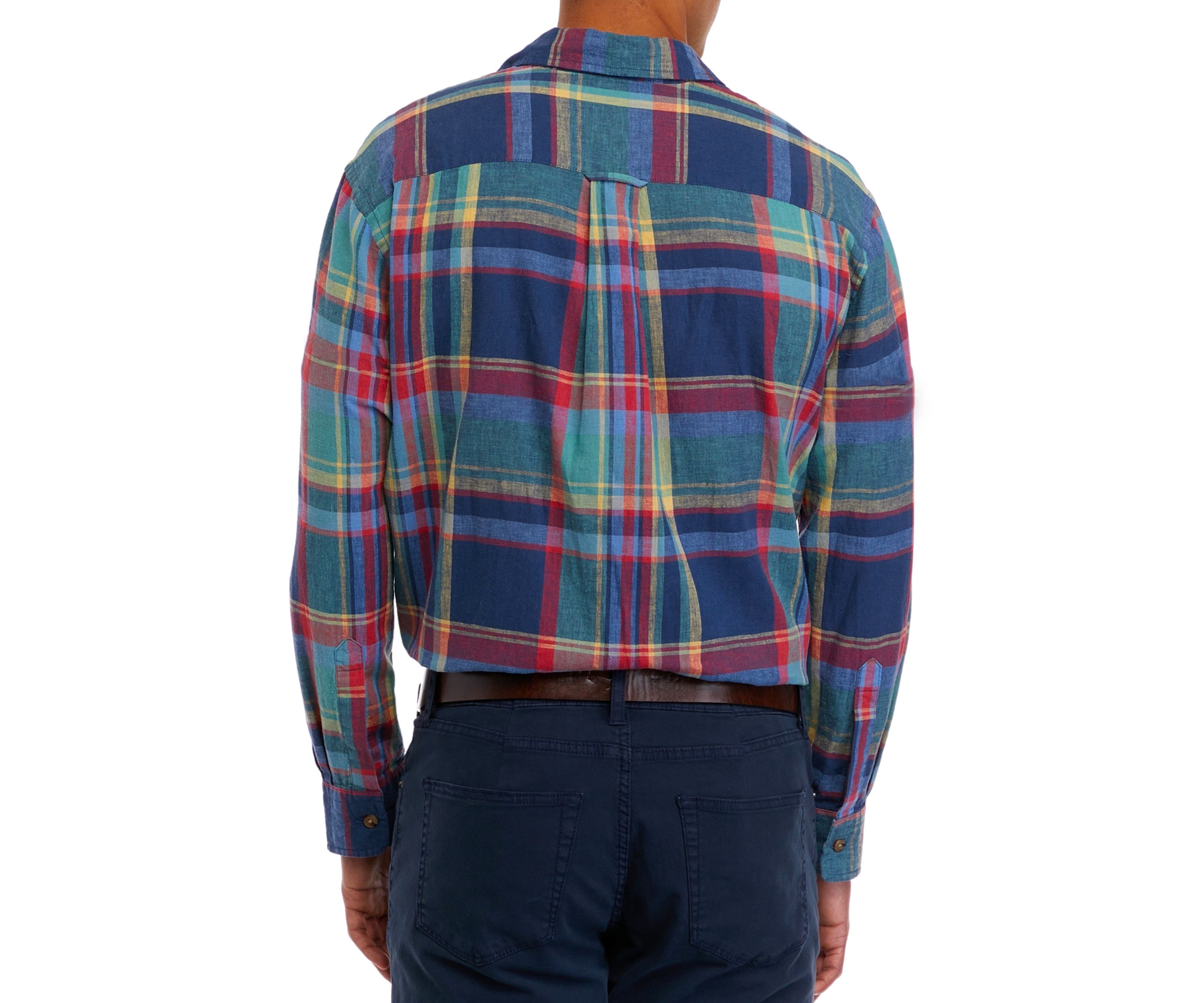 Mens Long Sleeve Woven Plaid Shirt