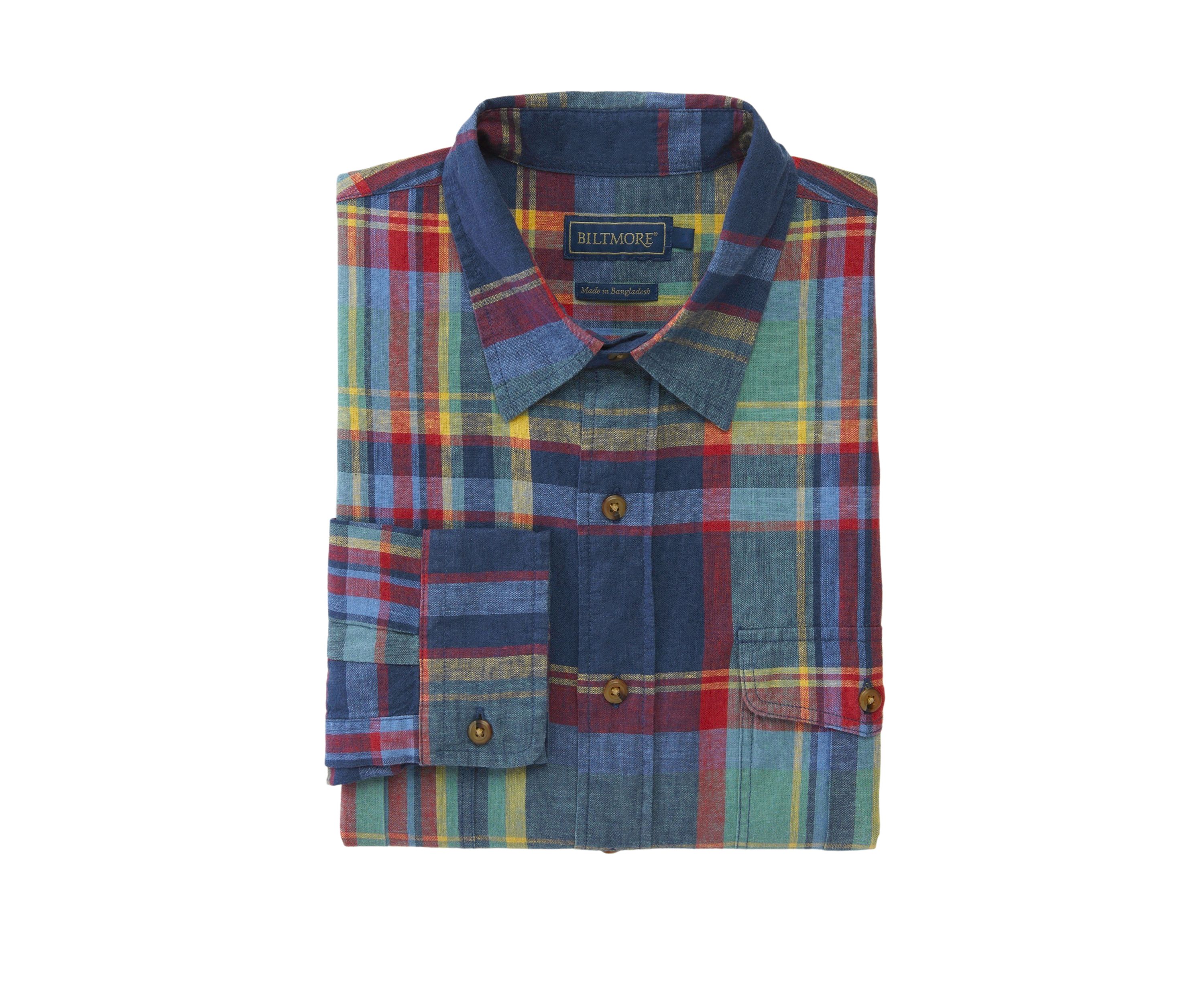 Mens Long Sleeve Woven Plaid Shirt