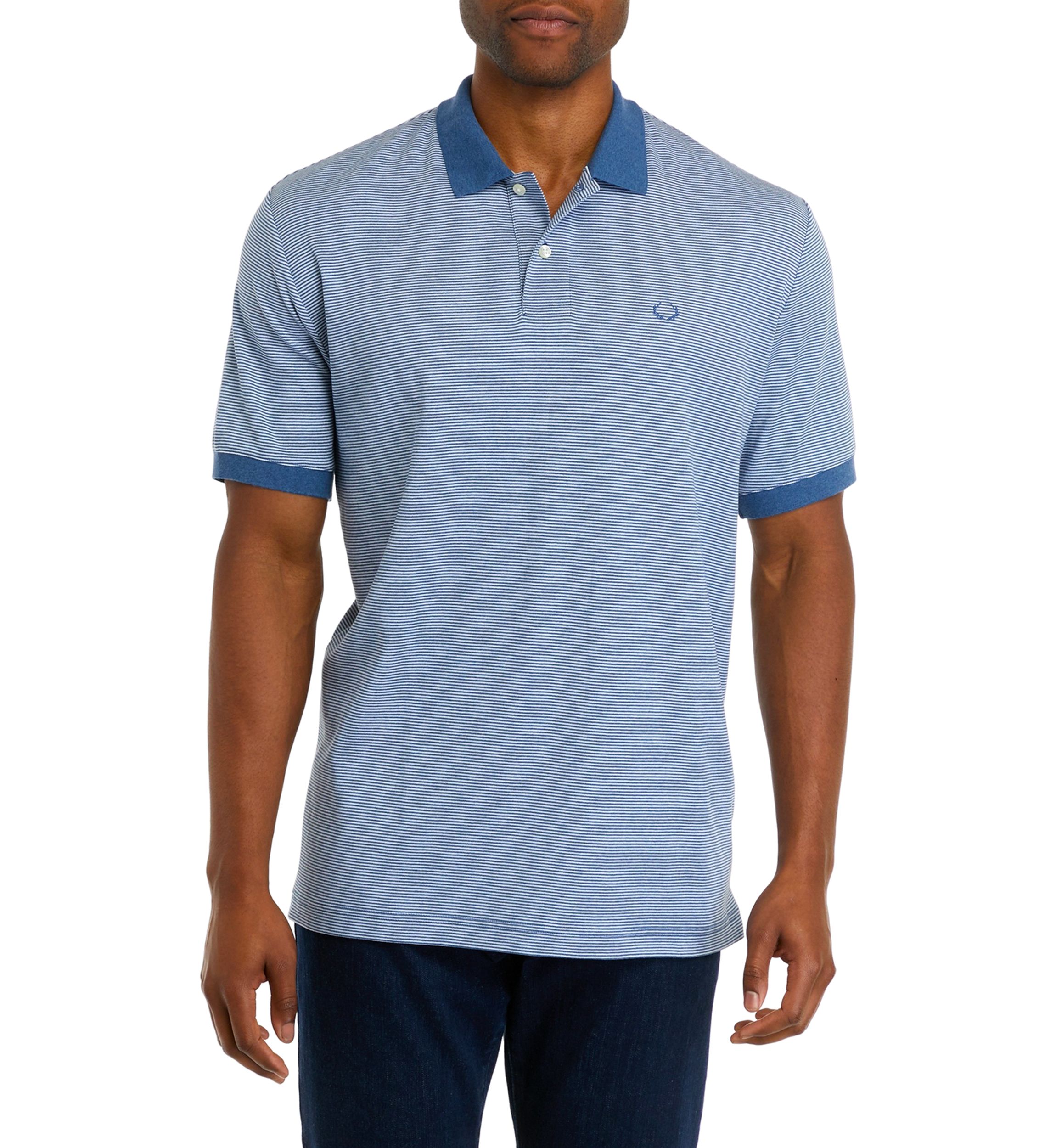 Mens Stripe Interlock Polo Shirt