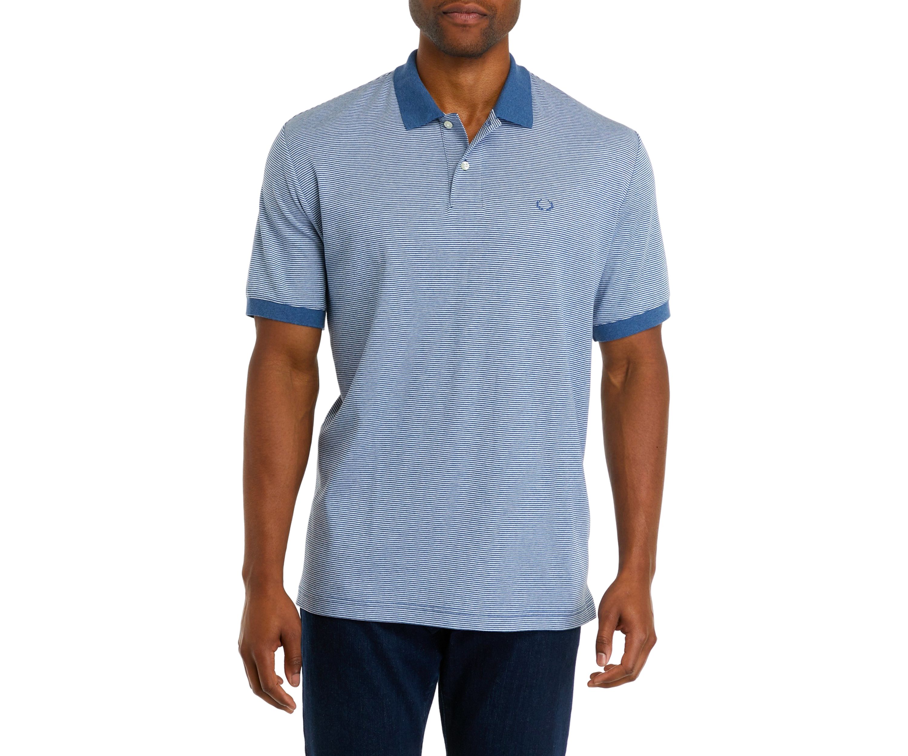 Mens Stripe Interlock Polo Shirt