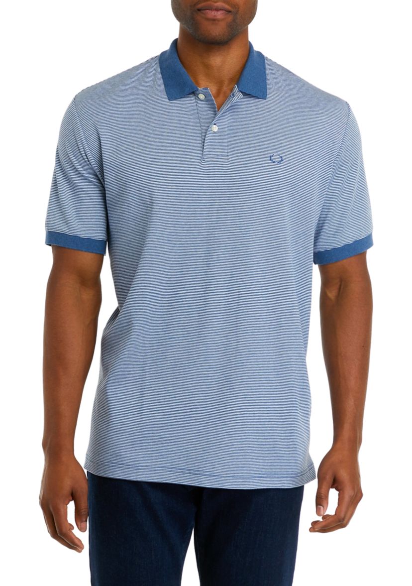 Mens Stripe Interlock Polo Shirt