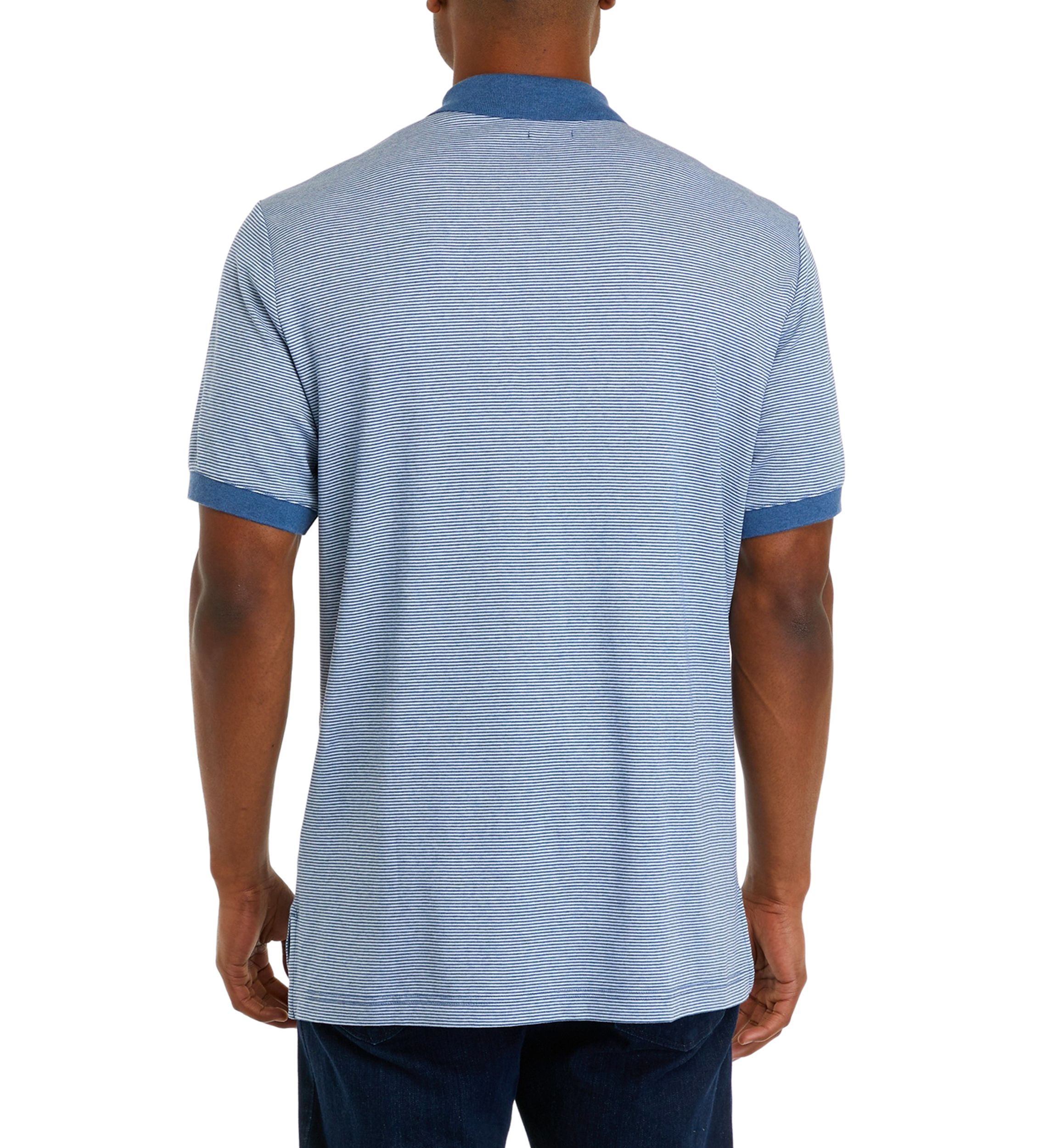 Mens Stripe Interlock Polo Shirt